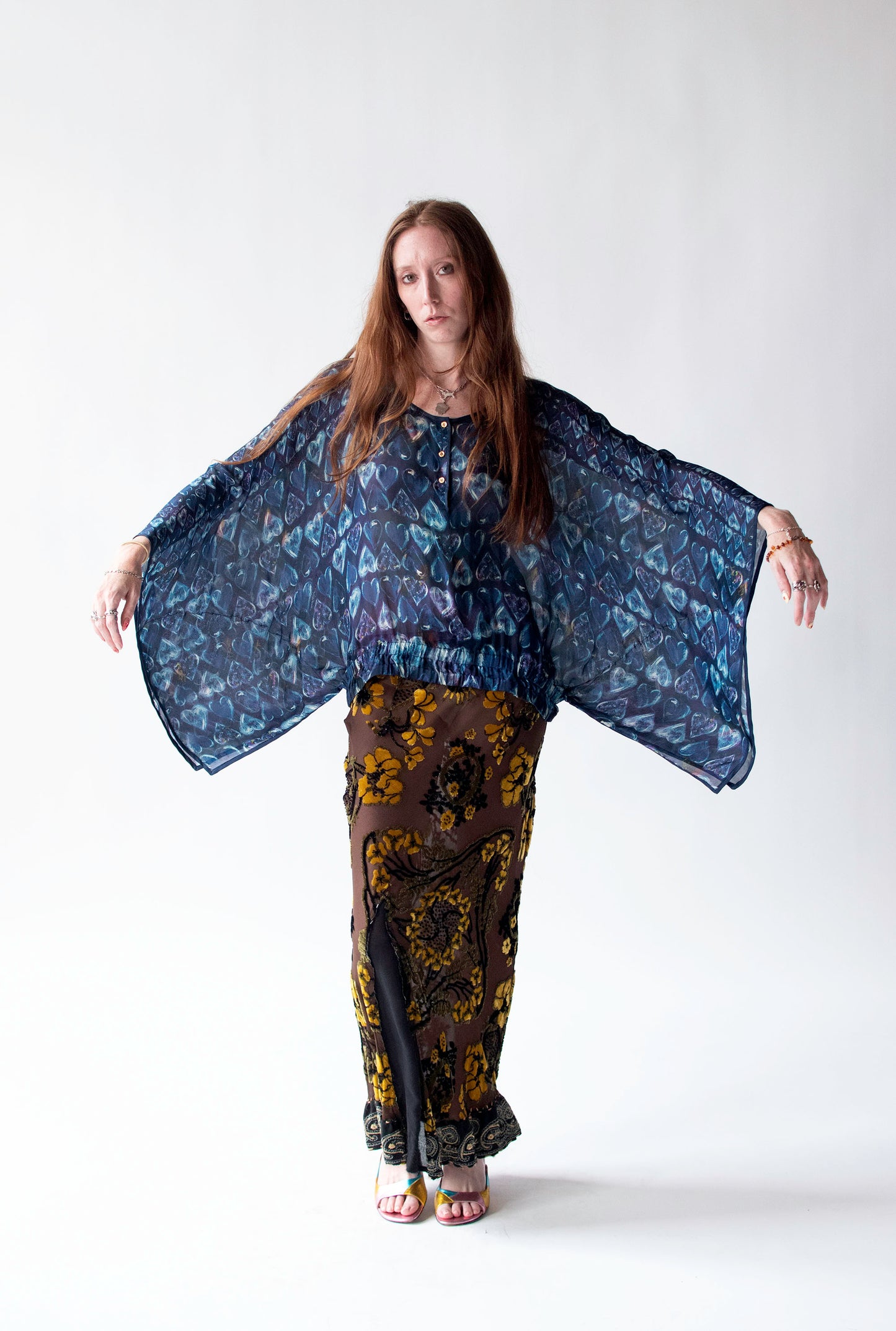 Silk Heart Print Top | Roberto Cavalli