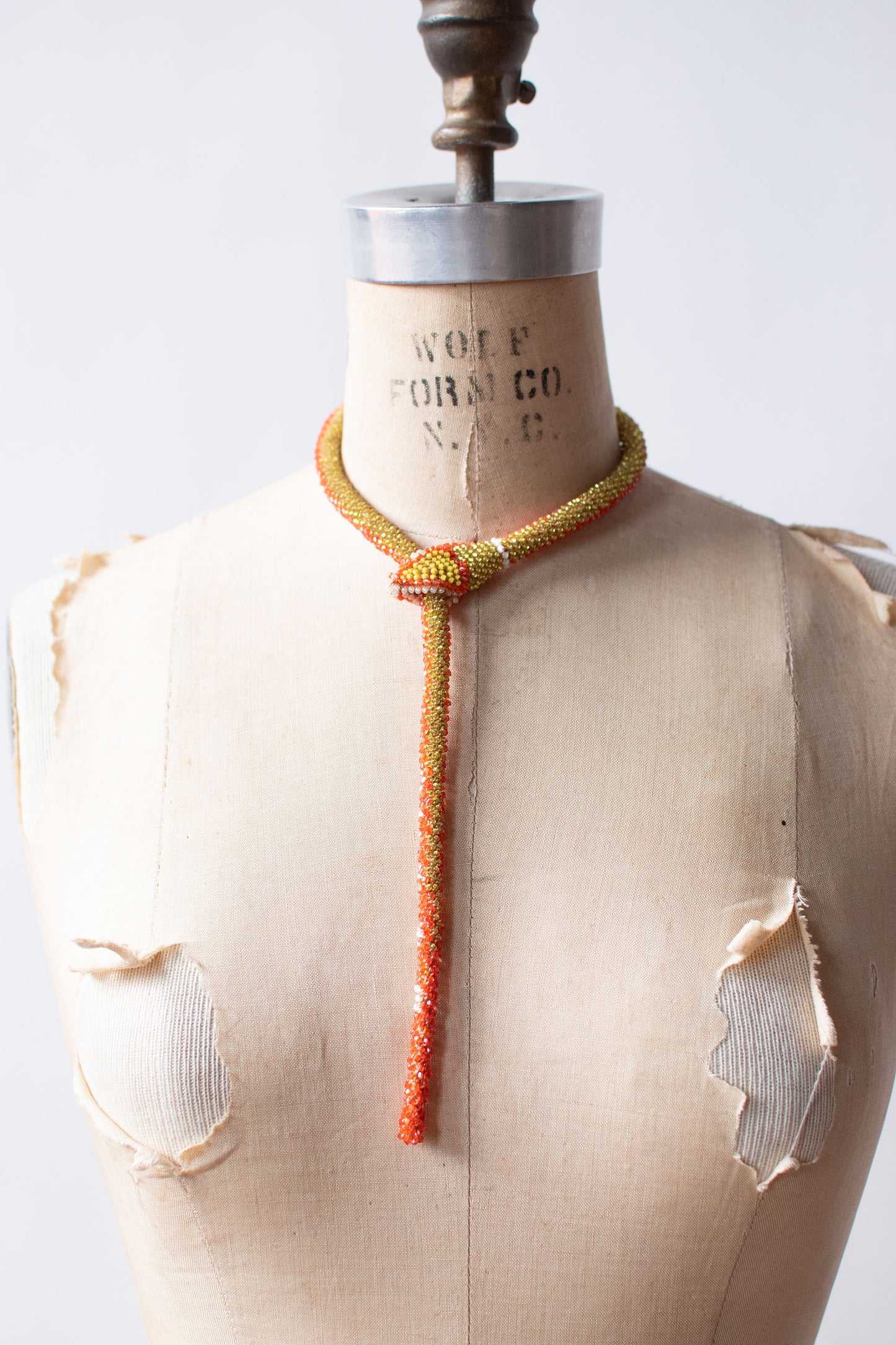 Bead Crochet Snake | Orange Flower