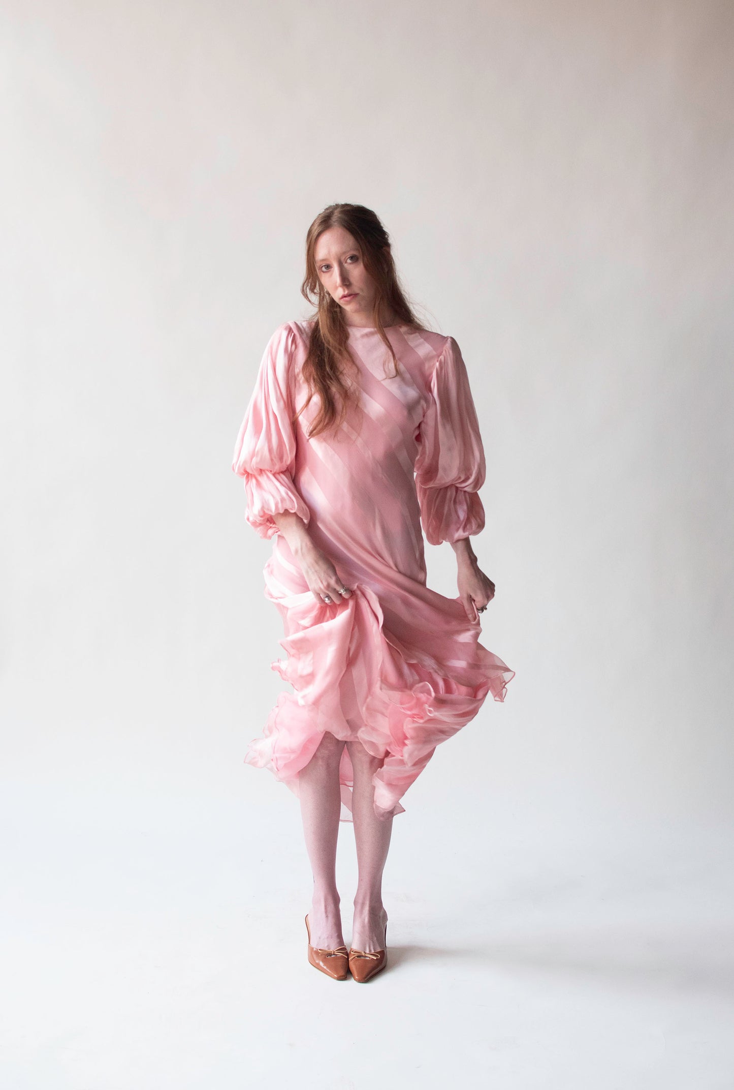 1980s Pink Silk Dress
