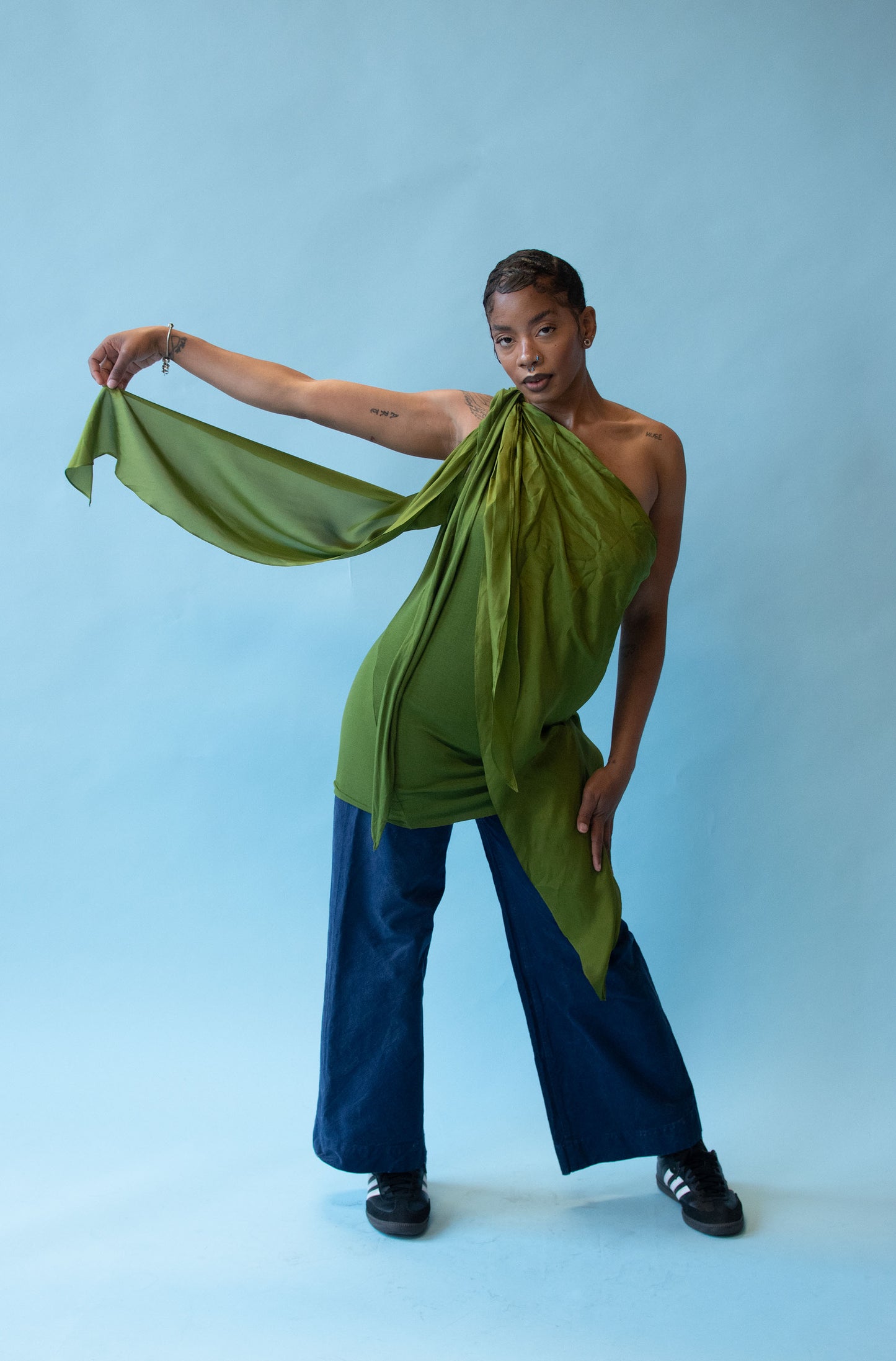 Green Silk Shirt | DKNY