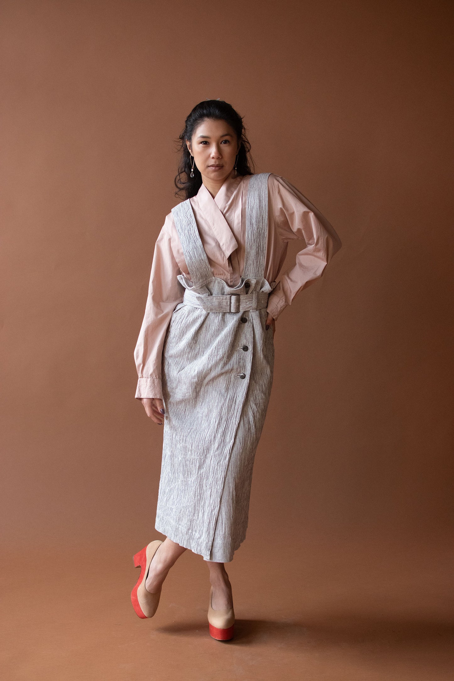 Striped Suspender Skirt | Plantation Issey Miyake