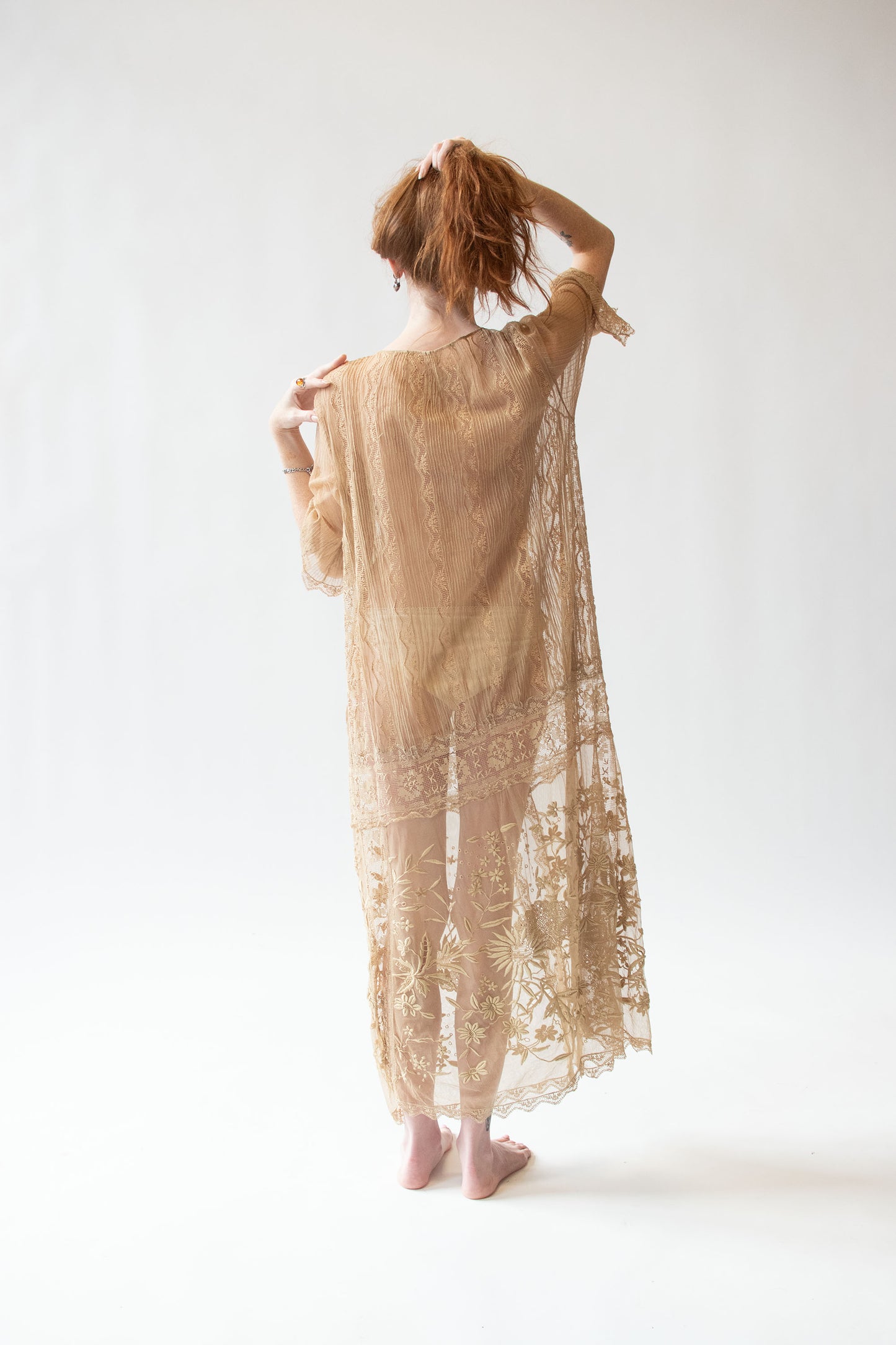 1910s Ecru Lace Dress