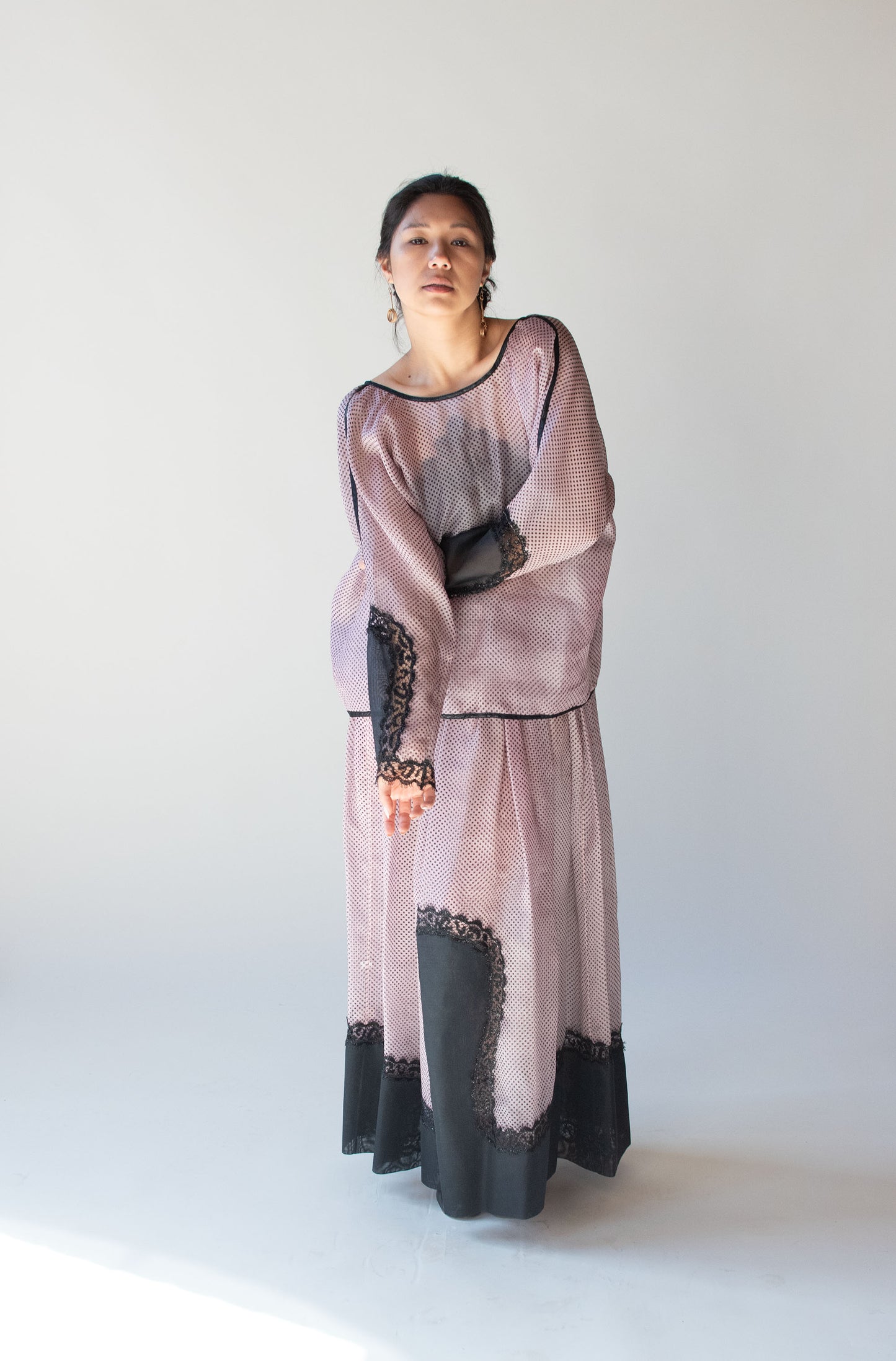 Pink and Black Organza Ensemble | Geoffrey Beene
