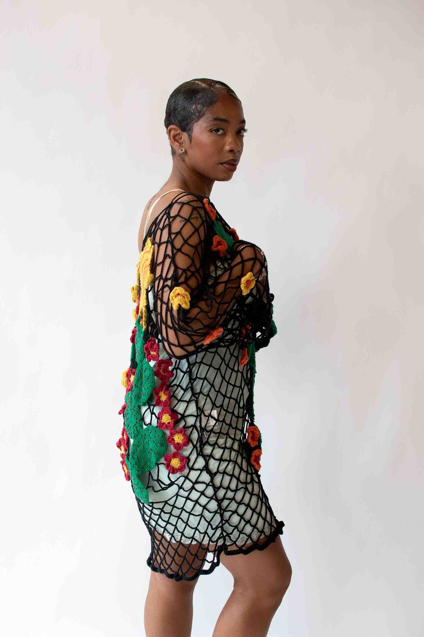 1990s - y2k Cactus Crochet Tunic | Kyoko Higa