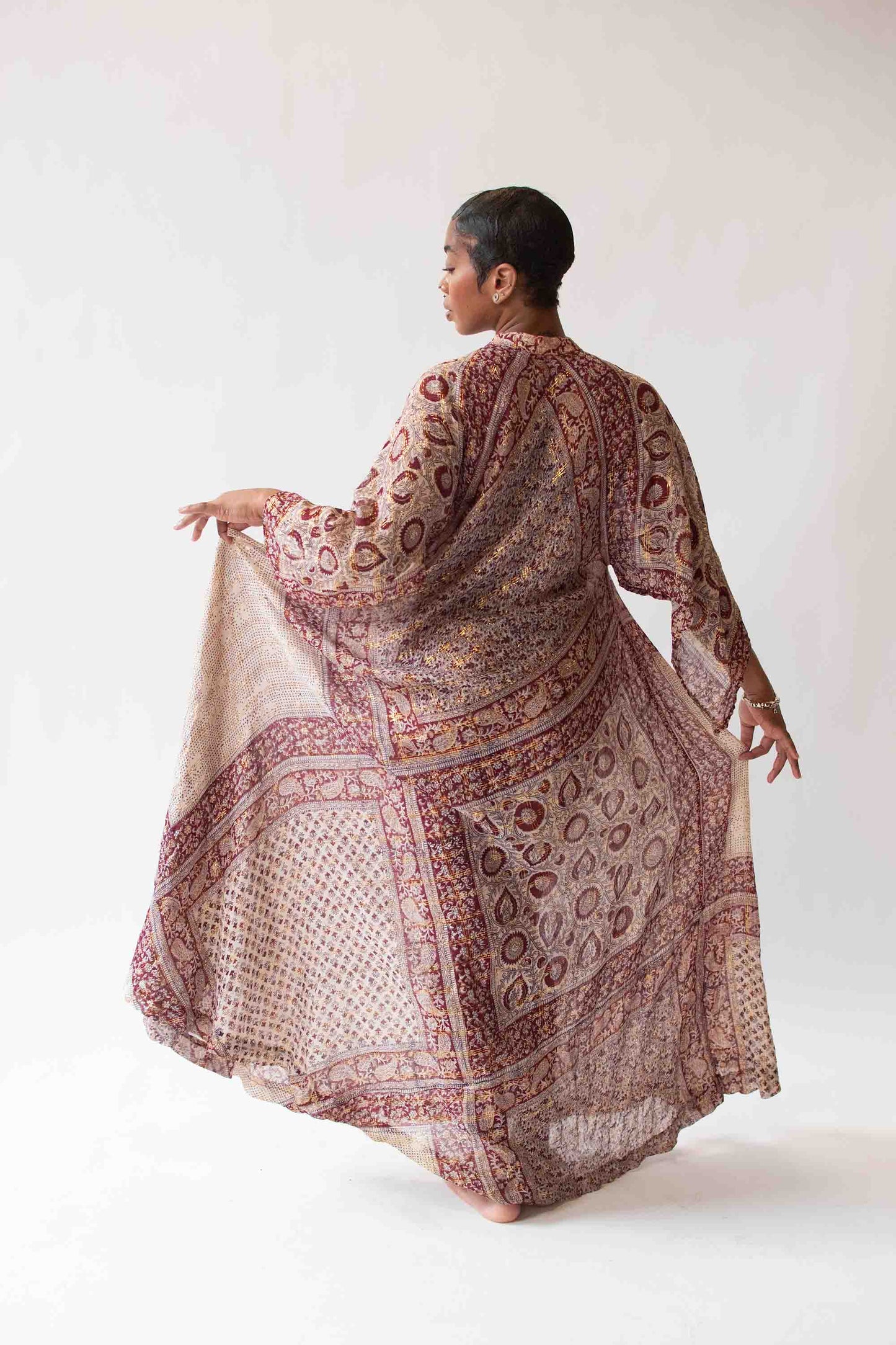 1970s Indian Gauze Lurex Caftan | Abraham and Straus