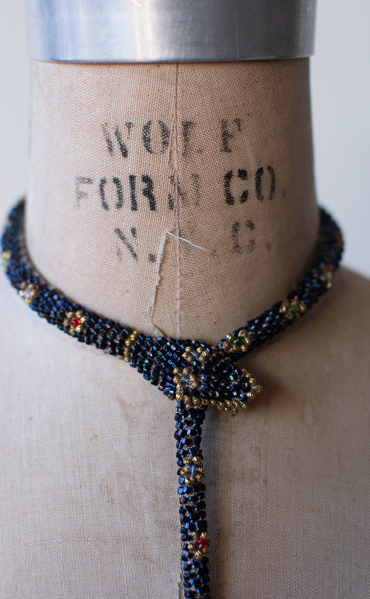 Bead Crochet Snake | Oil Slick Flower Snap Mouth