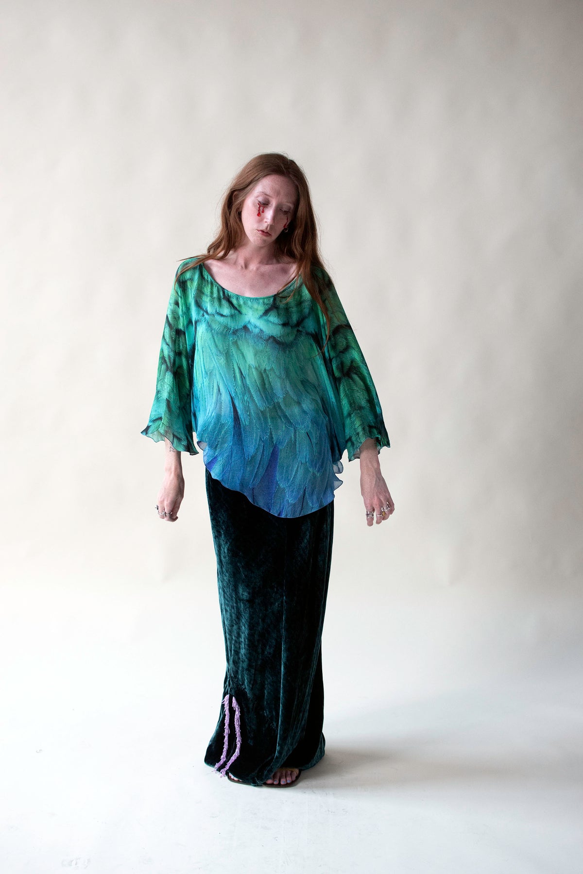 Feather Print Silk Tunic | Roberto Cavalli