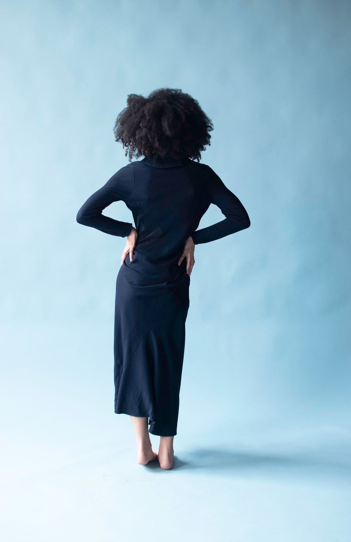 Navy Blue Bias Cut Dress | John Galliano 'Charles James' collection, SS 1989