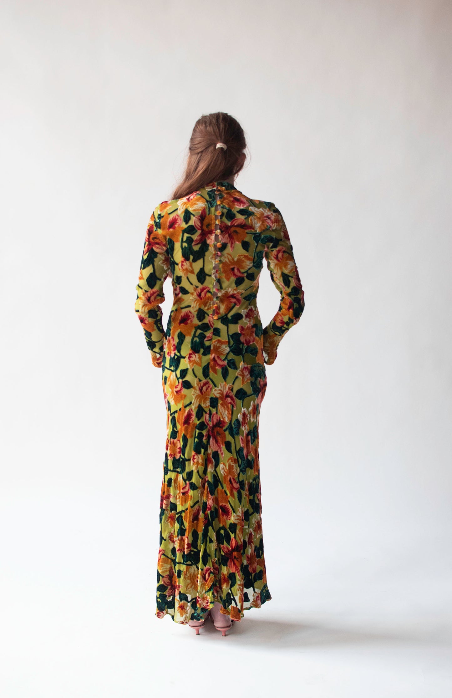 1990s Burnout Velvet Dress | | Laureano Beverly Hills