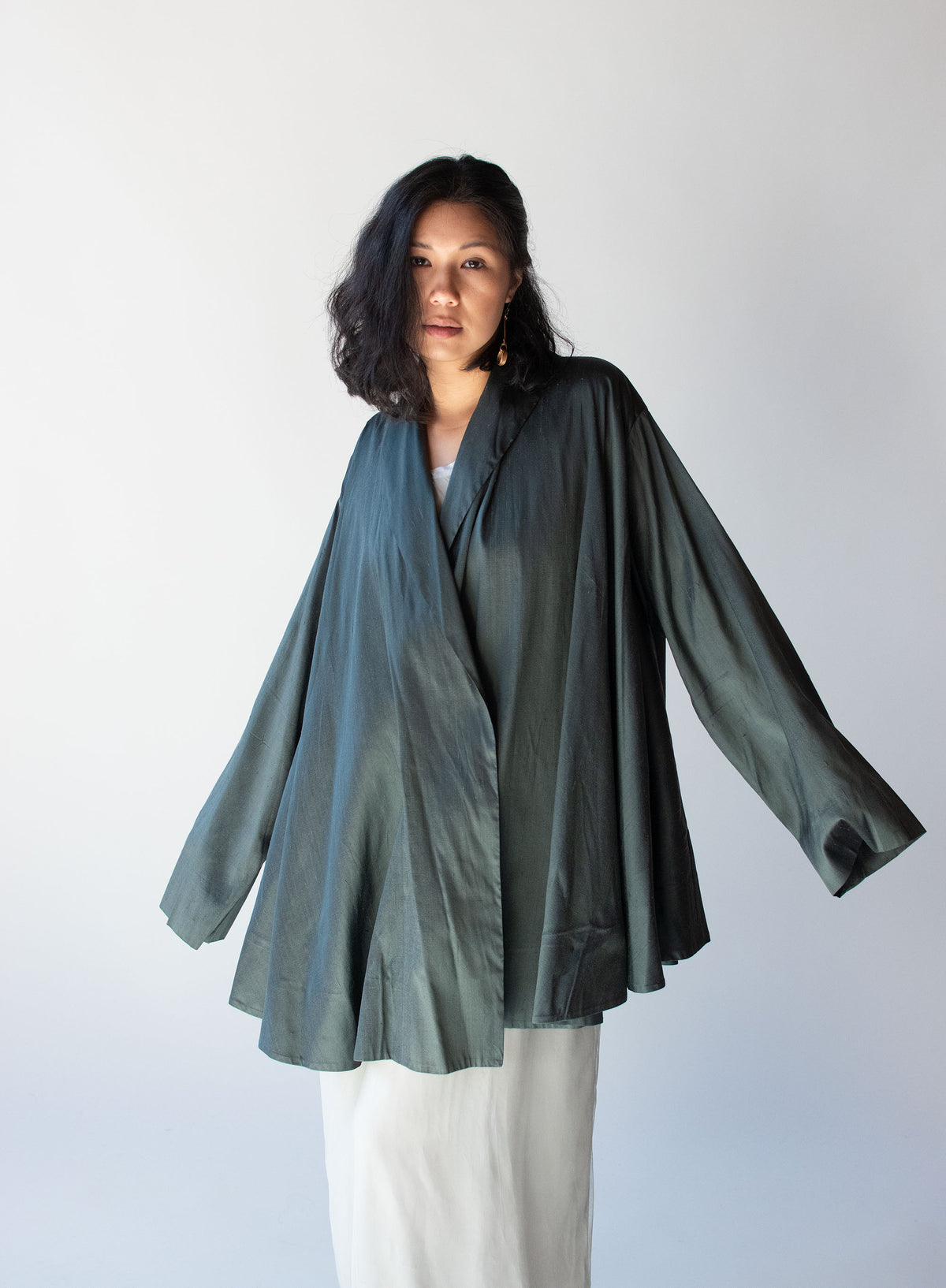 Slate Silk Coat | Romeo Gigli SS 1990