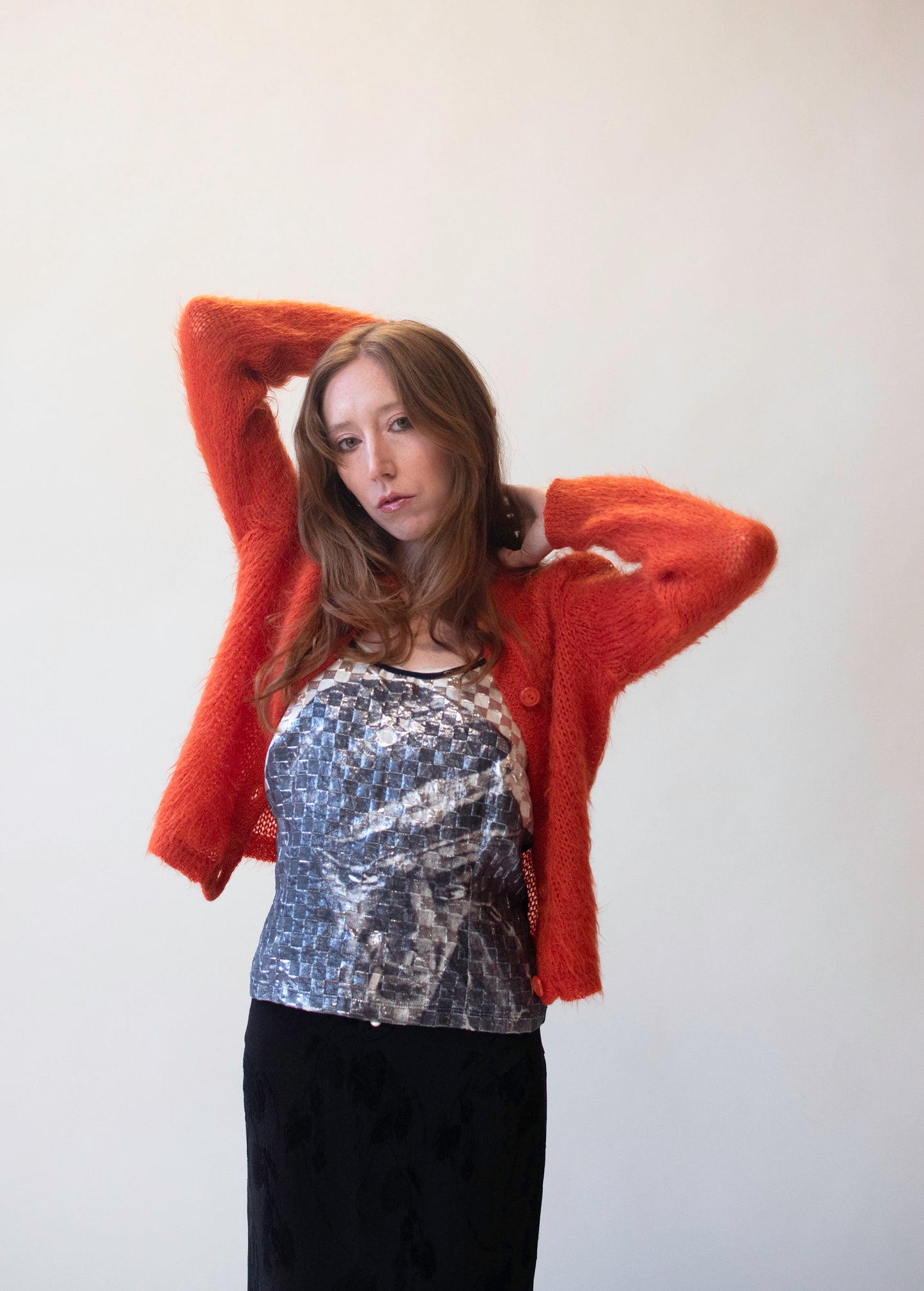 1960s Red Mohair Cardigan | Pandora Shagora