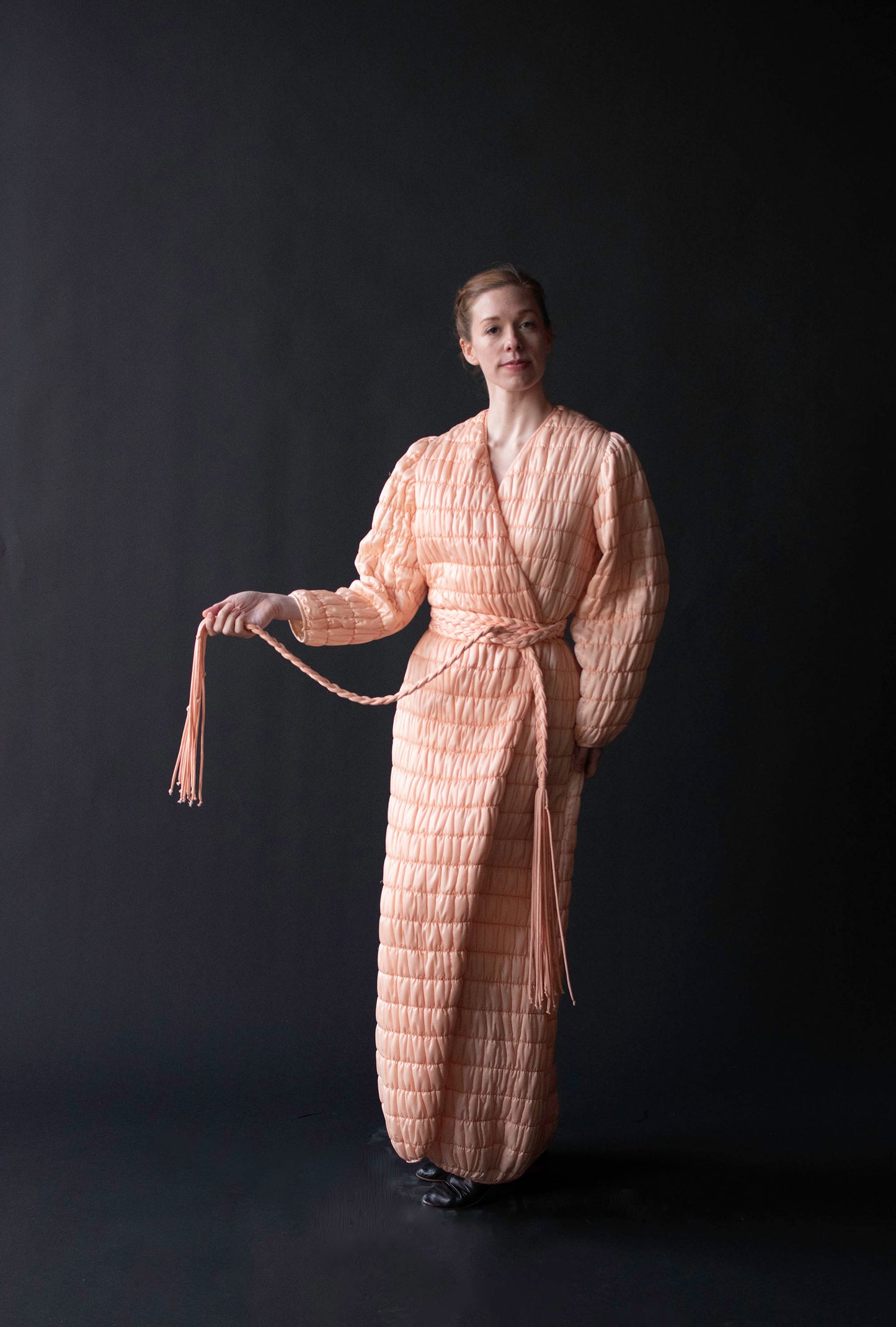 1980s Quilted Robe w/ Braided Belt | Mary McFadden