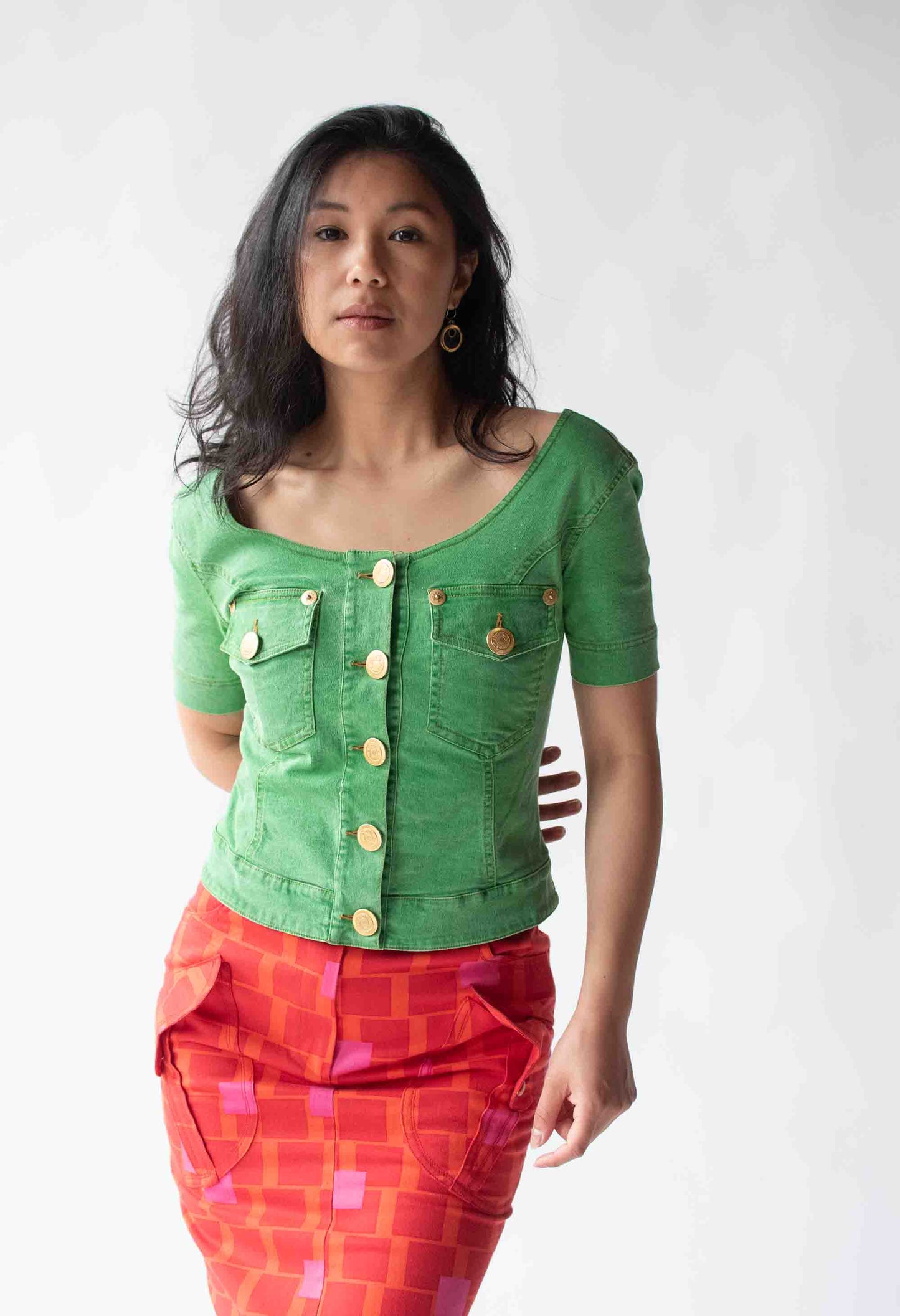 1990s Green Denim Shirt | Moschino Jeans