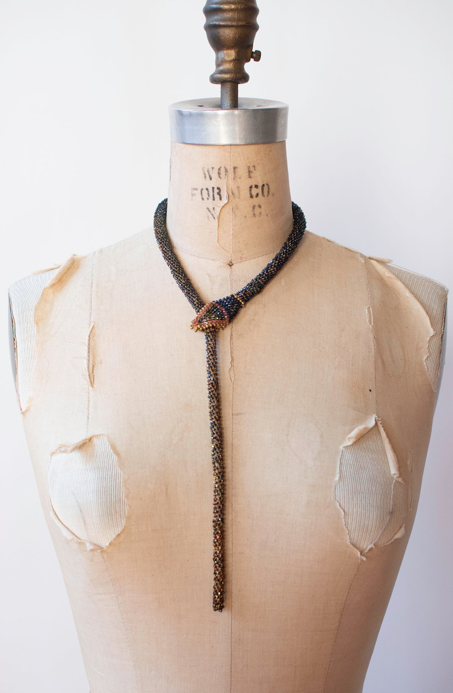 Bead Crochet Snake | Sparkly Brown Flower