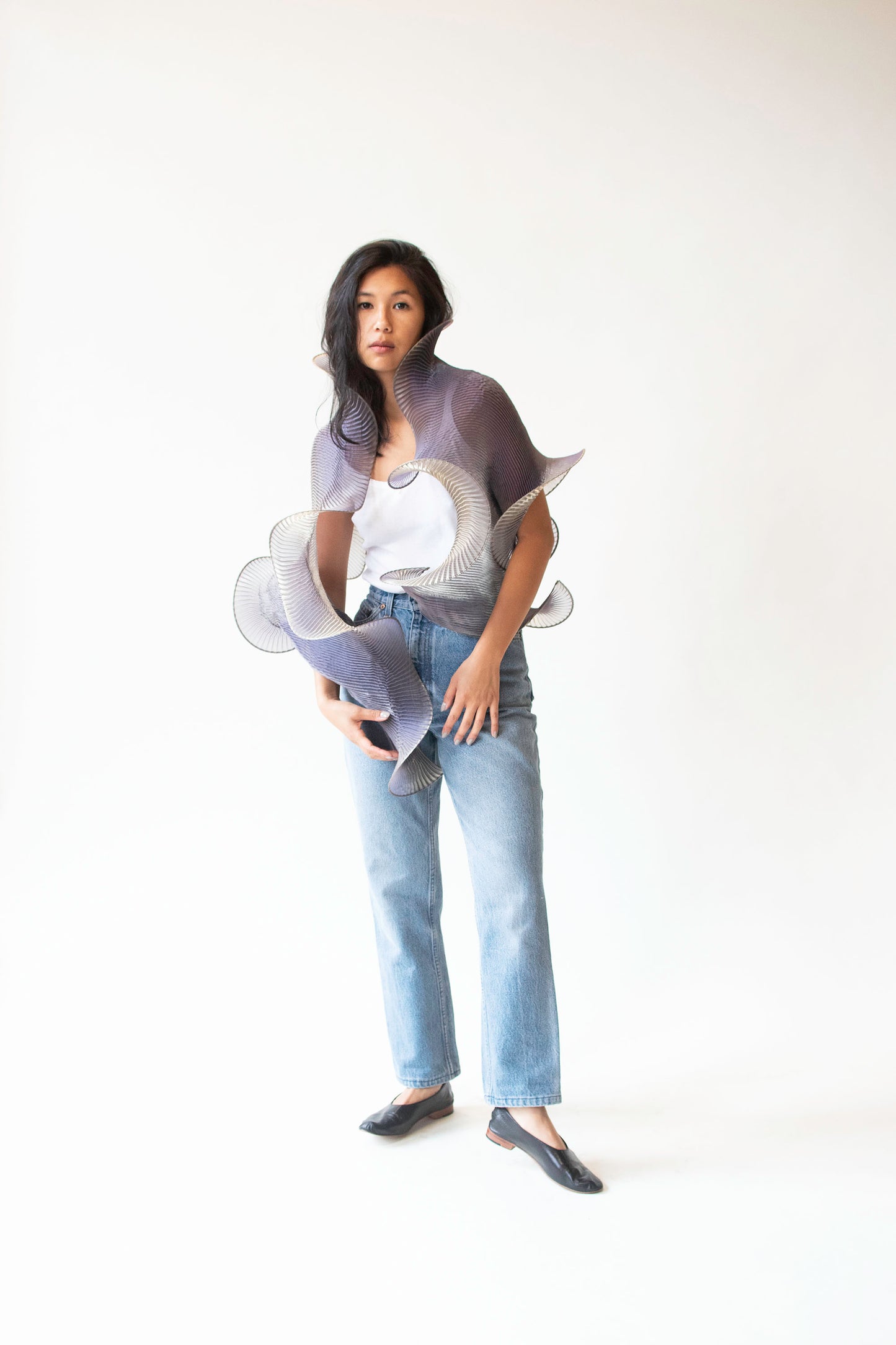 Iridescent Pleated Scarf | Jo Buckler