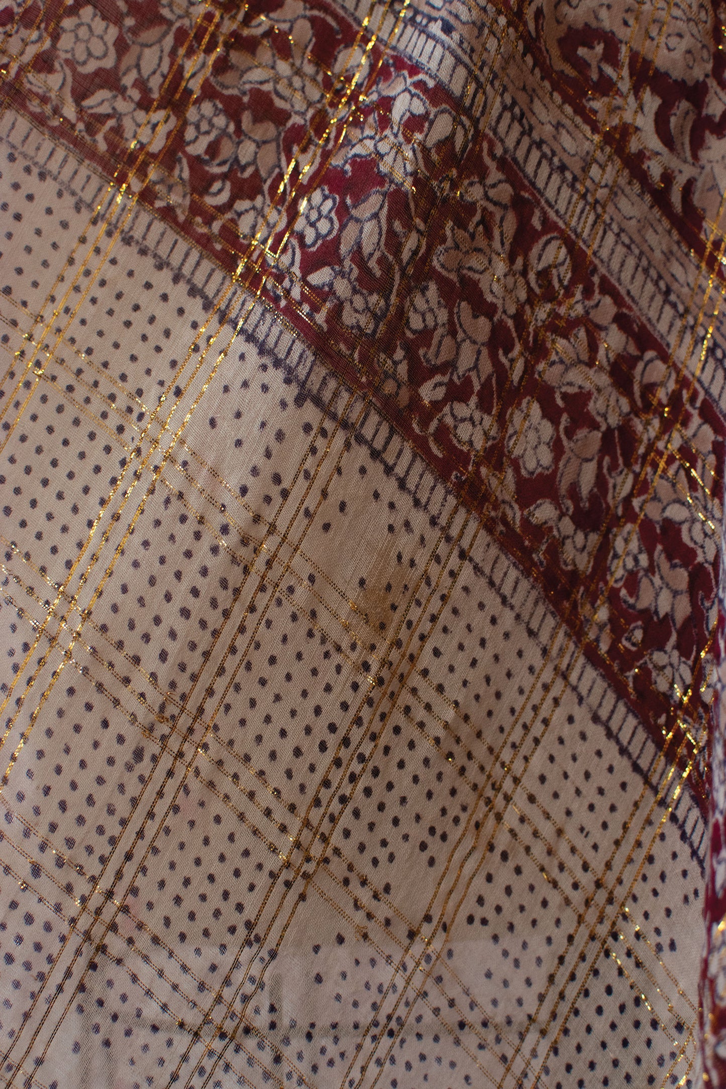 1970s Indian Gauze Lurex Caftan | Abraham and Straus