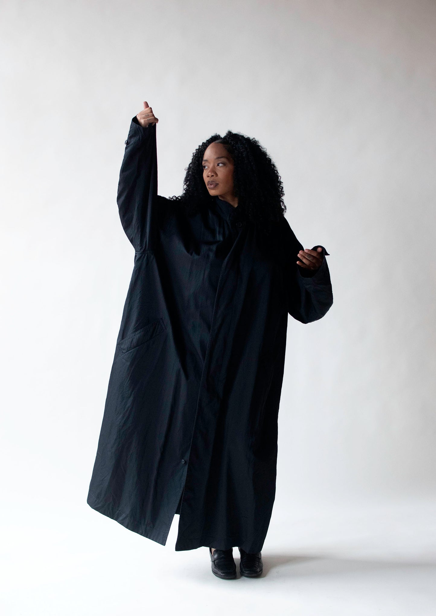 1980s Black Windcoat | Issey Miyake