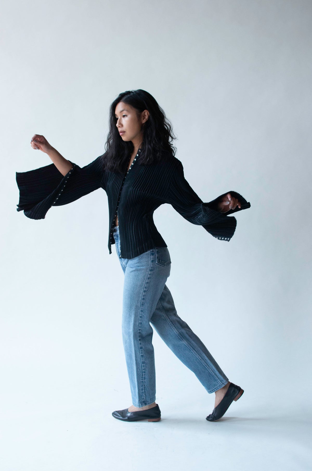 Plisse Snap Shirt | Lezley George