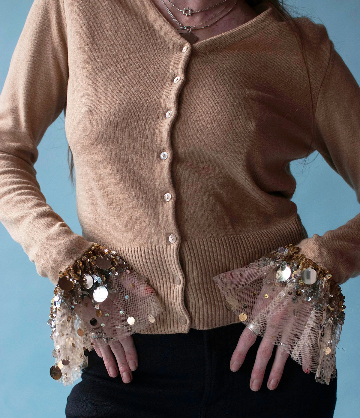 Sequin Cuff Cardigan | Blugirl Blumarine