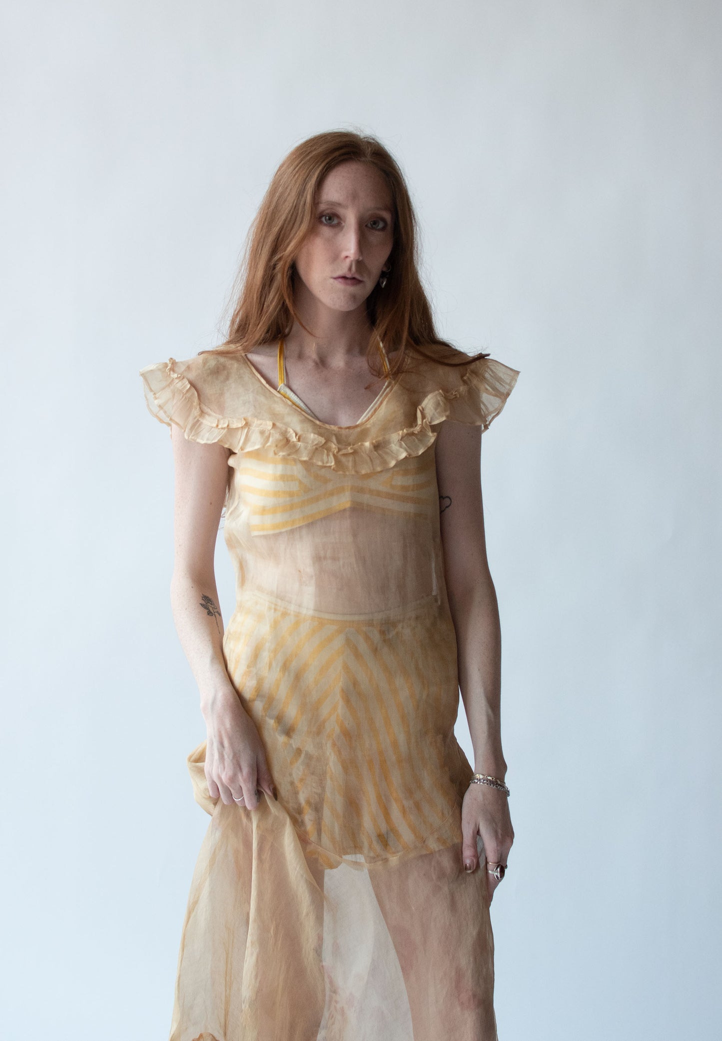 1920s Ghost Floral Dress