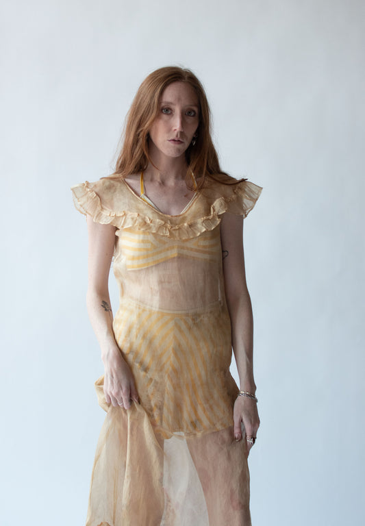 1920s Ghost Floral Dress