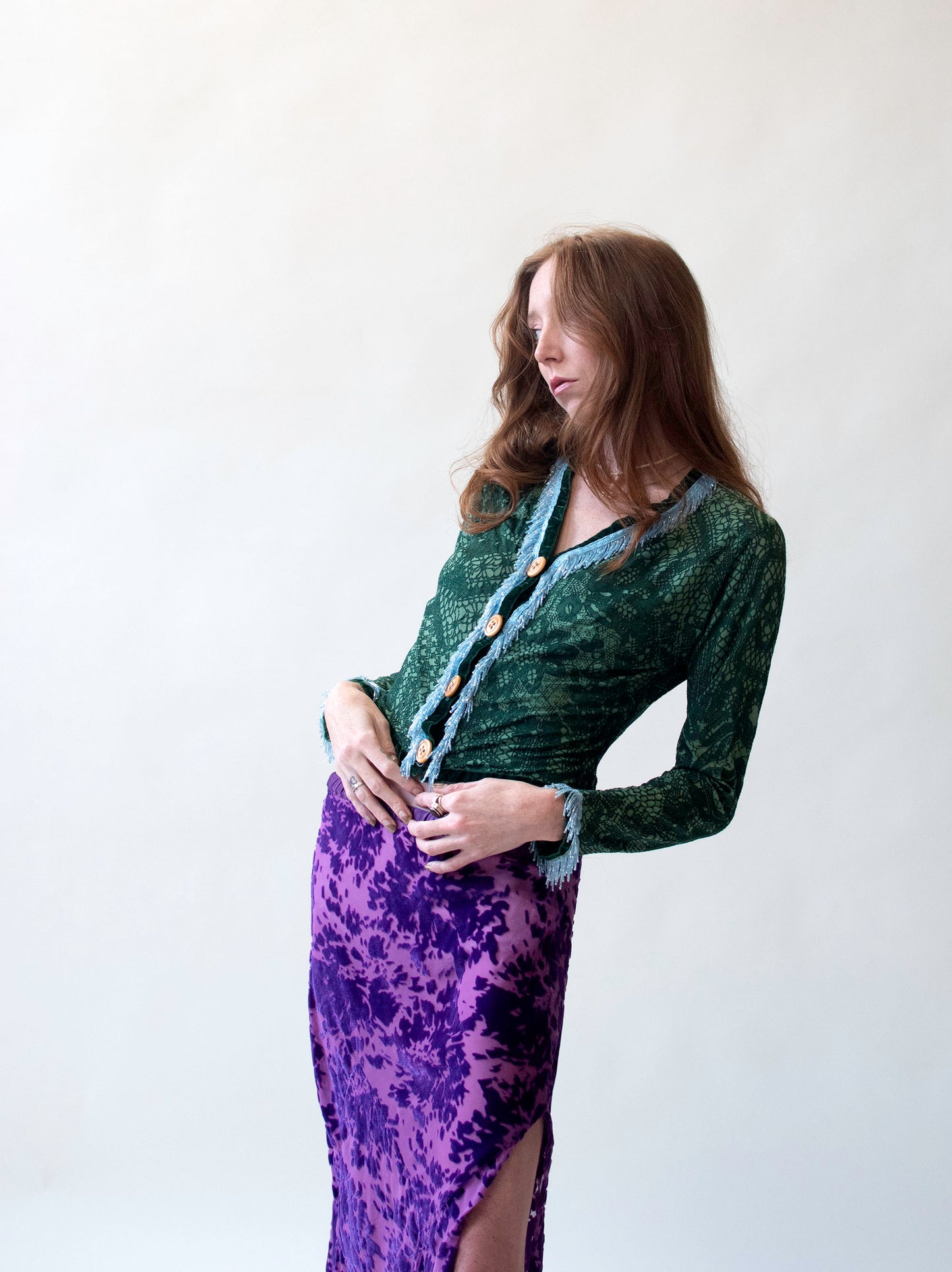 Green "Lace" Cardigan w/ beading | Voyage Invest in the Original