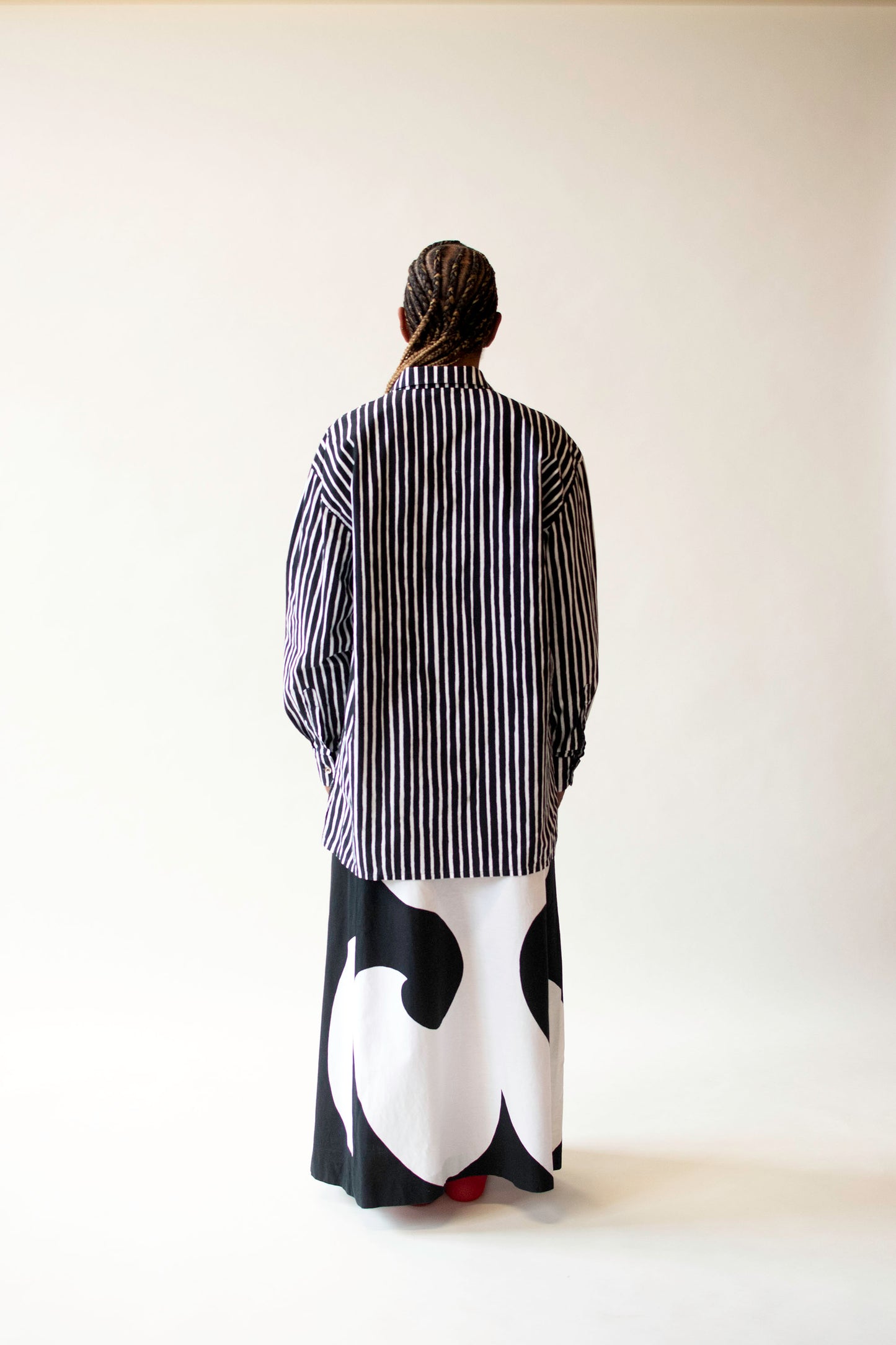 Black and white striped shirt | Marimekko C. 1980s