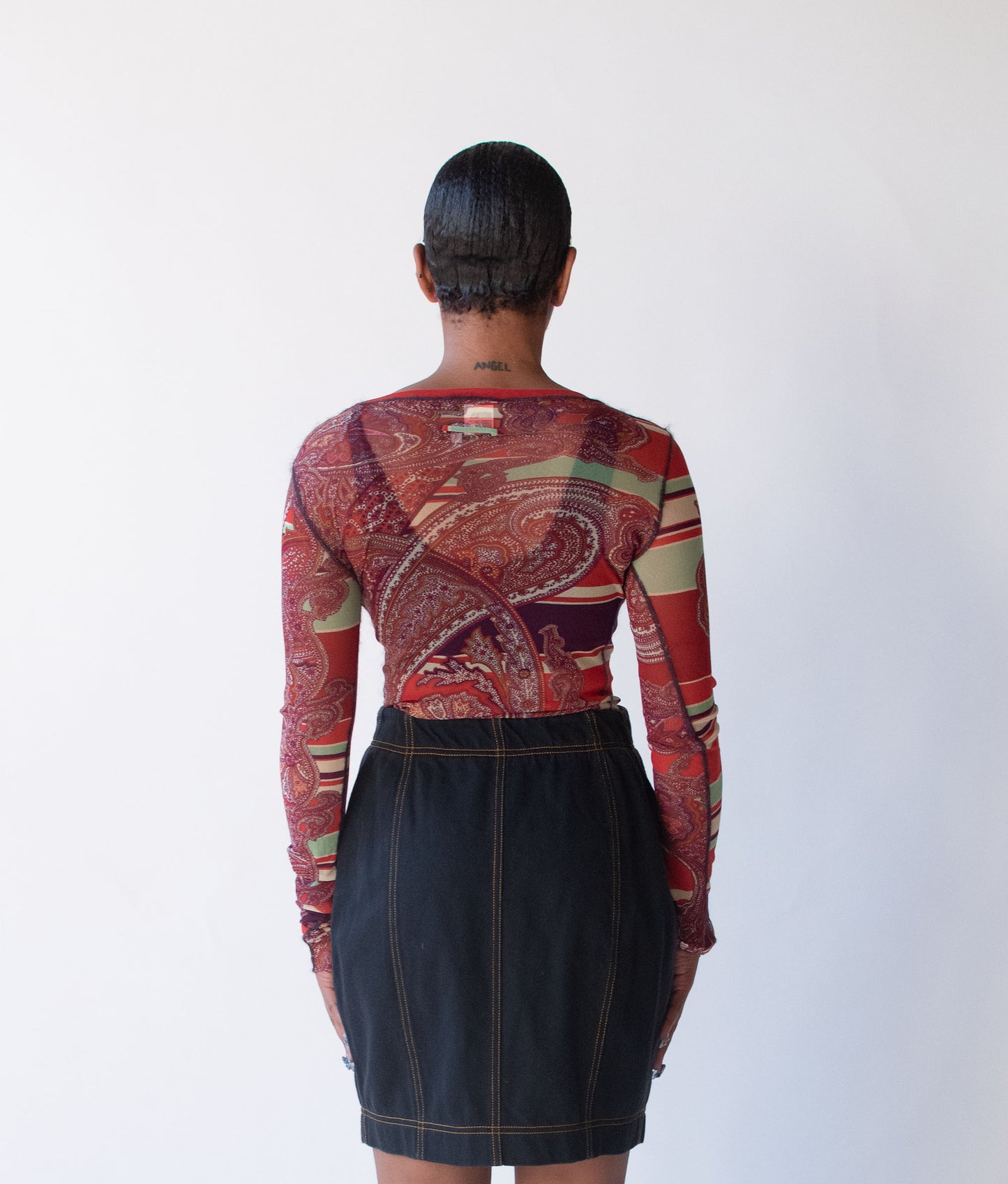 Paisley Print Mesh Top | Jean Paul Gaultier