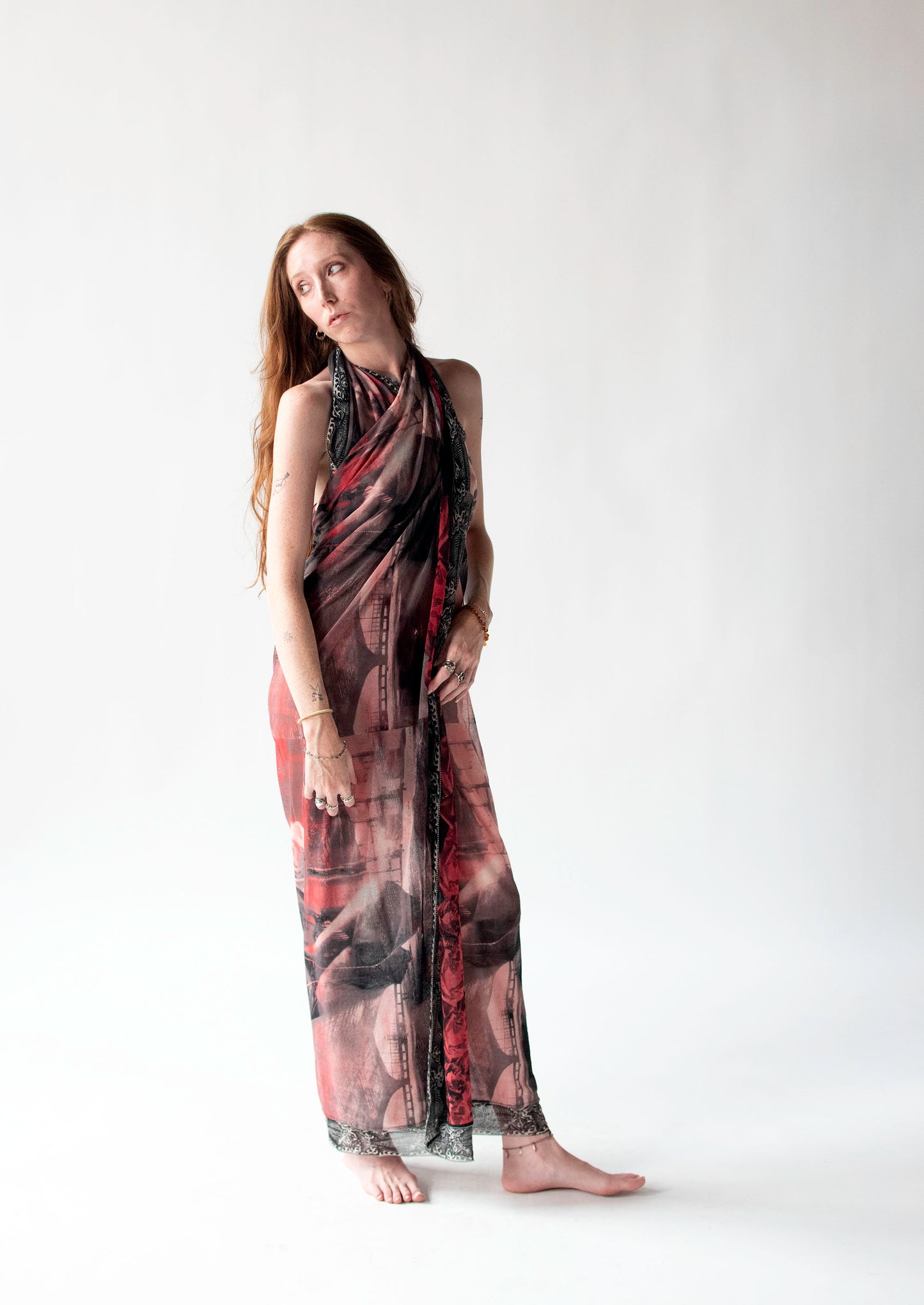 Rose Print Pareo Scarf | Jean Paul Gaultier