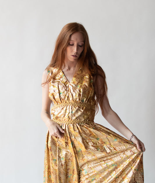 1960s Gold Lame Jumpsuit