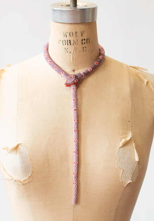 Bead Crochet Snake | Lavender Flower