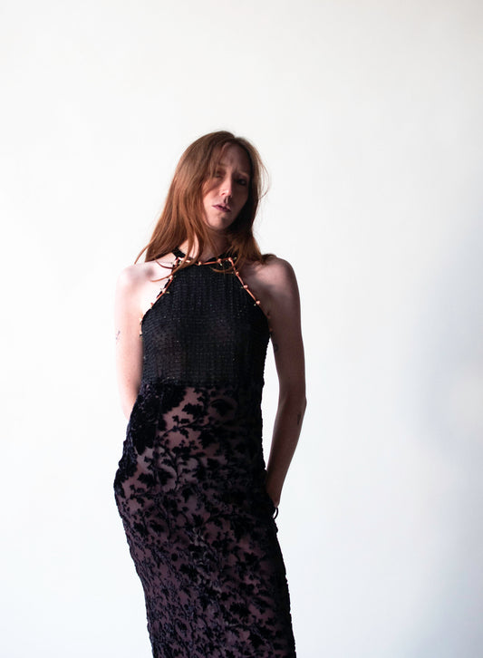 1990s Chiffon Burnout Velvet Dress | Voyage Invest in the Original