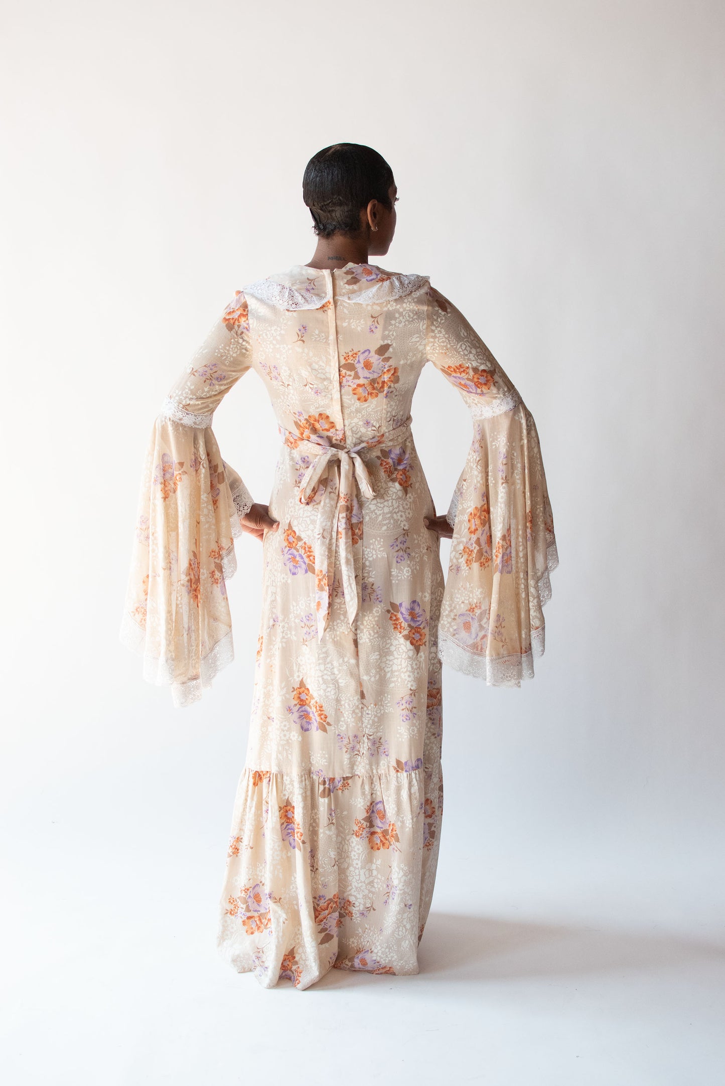 1970s Trumpet Sleeve Dress
