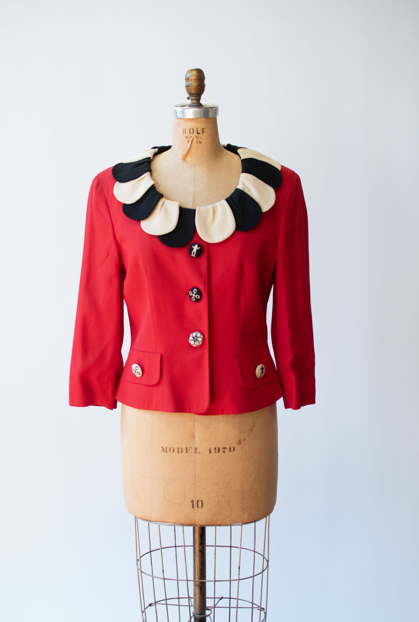Petal Collar Red Jacket | Moschino Cheap & Chic