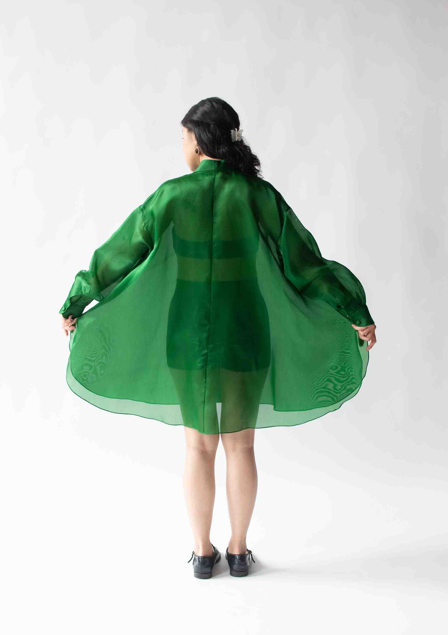Emerald Organza Blouse | Donna Karan