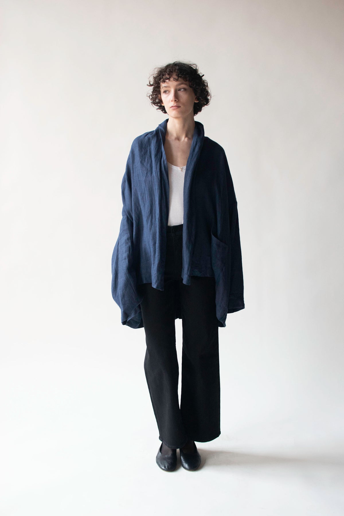 Navy Linen Jacket | G Gigli