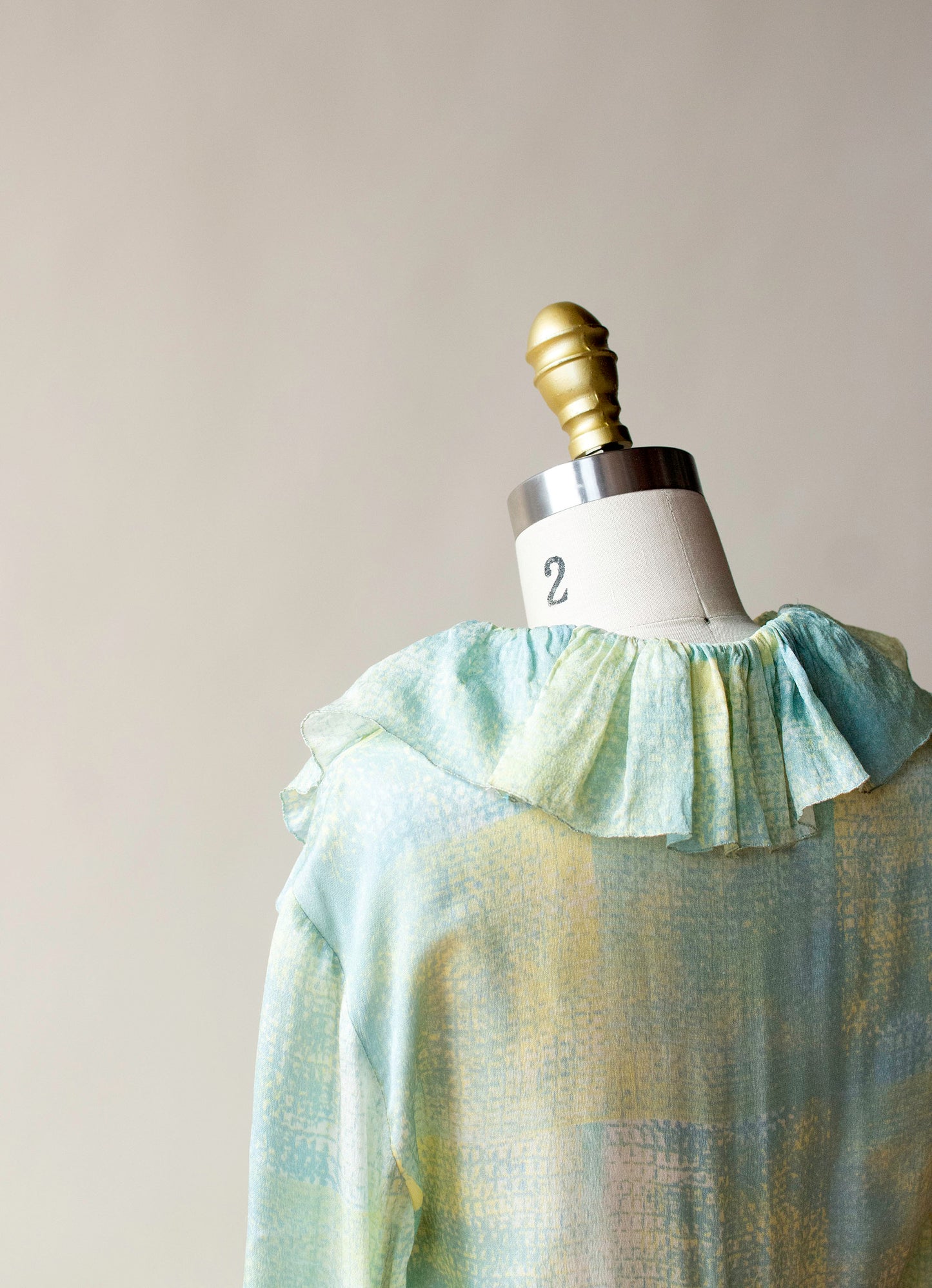 Ruffled Sleeve Silk Dress | Chloe SS 1993