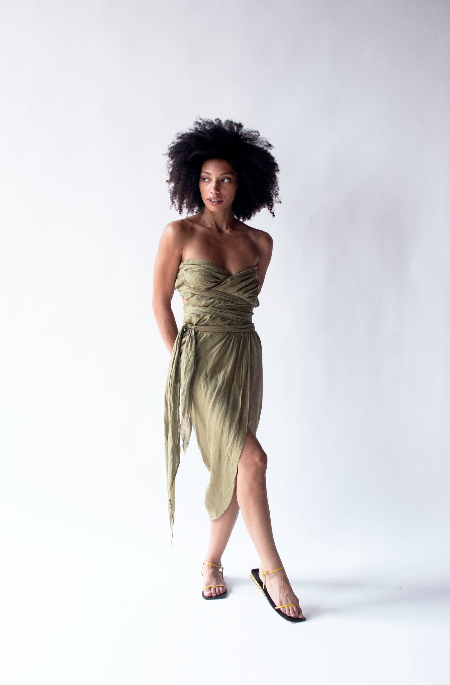 Convertible Linen Wrap Skirt / Dress | Romeo Gigli for Callaghan 1989