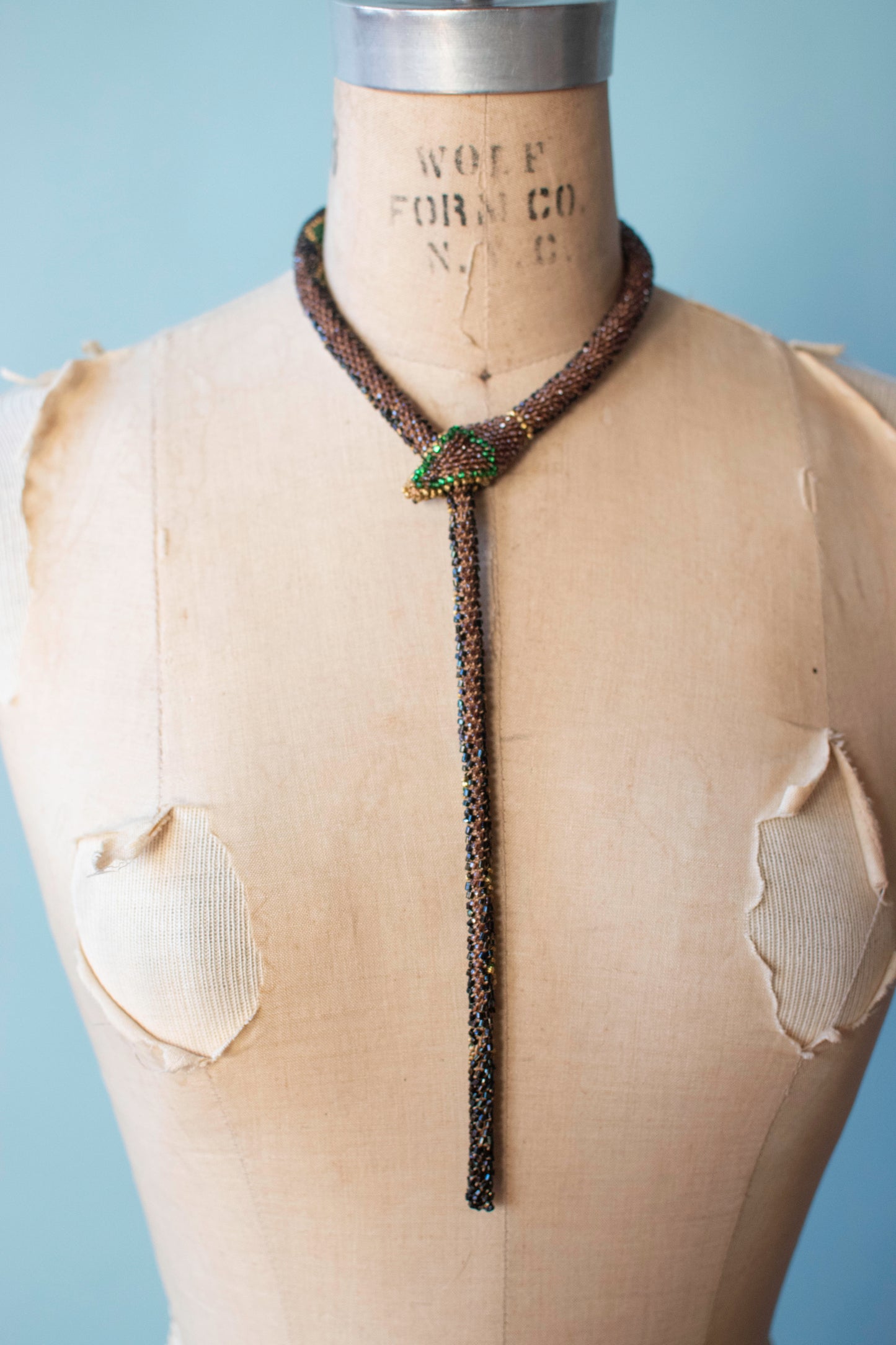 Bead Crochet Snake | 0il Slick w/ Emerald Diamonds