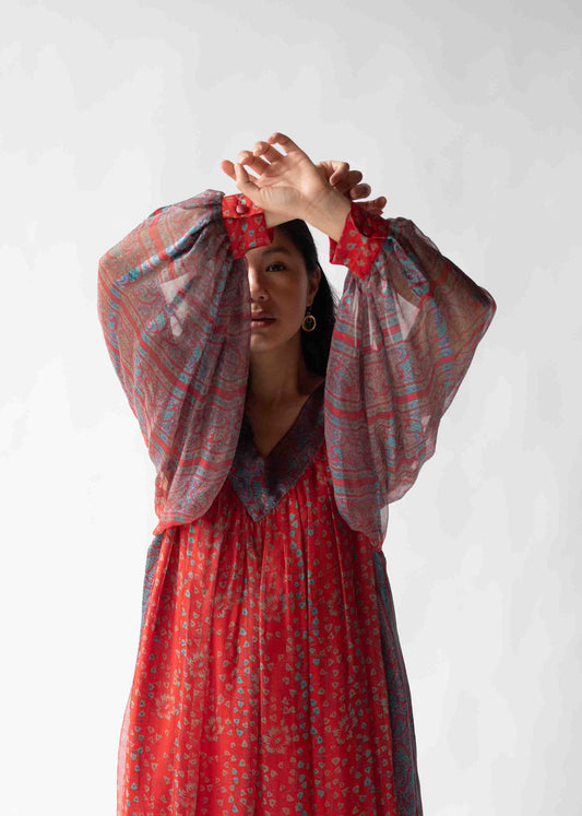 1970s Silk Dress | Raksha of Hindimp London