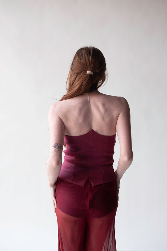 Burgundy Bustier | Romeo Gigli 1992