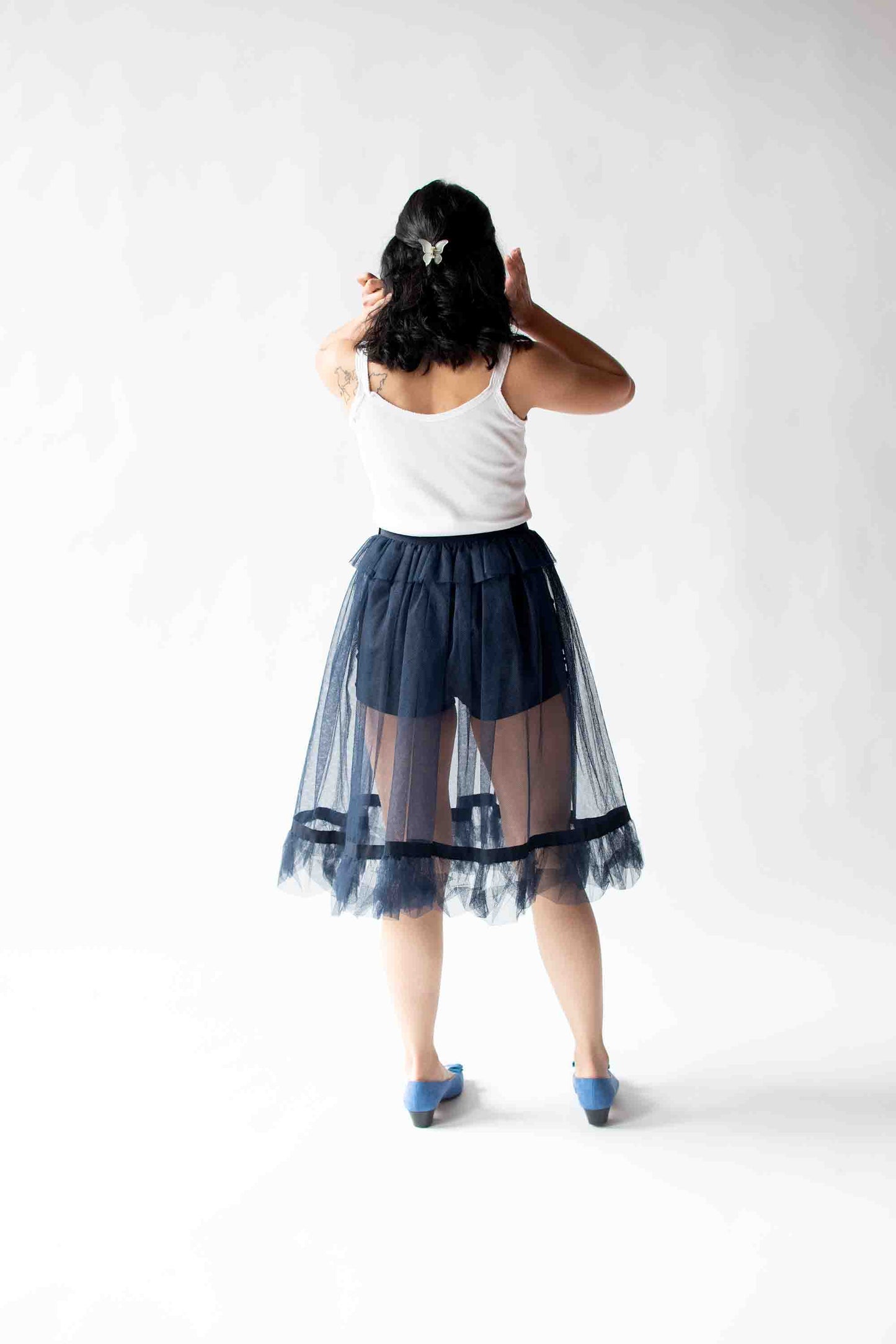 Navy Tulle Skirt | Yves Saint Laurent Rive Gauche