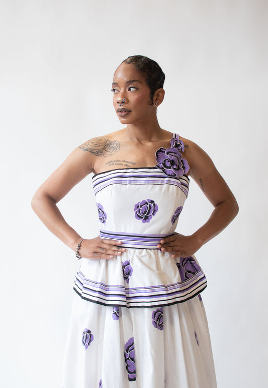 1980s Floral Print Dress | Victor Costa