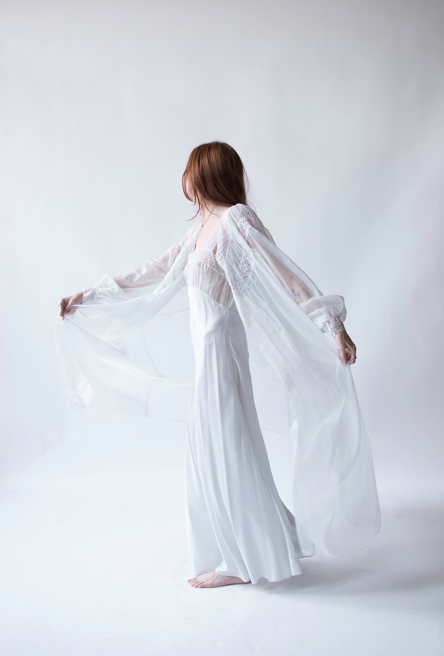 1950s Ice Blue Peignoir