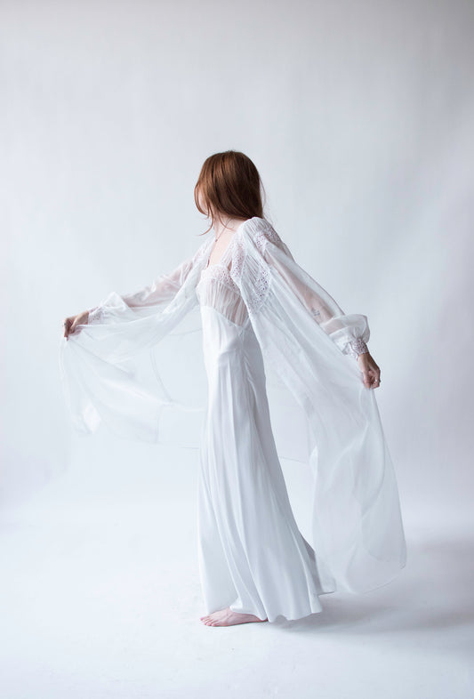 1950s Ice Blue Peignoir