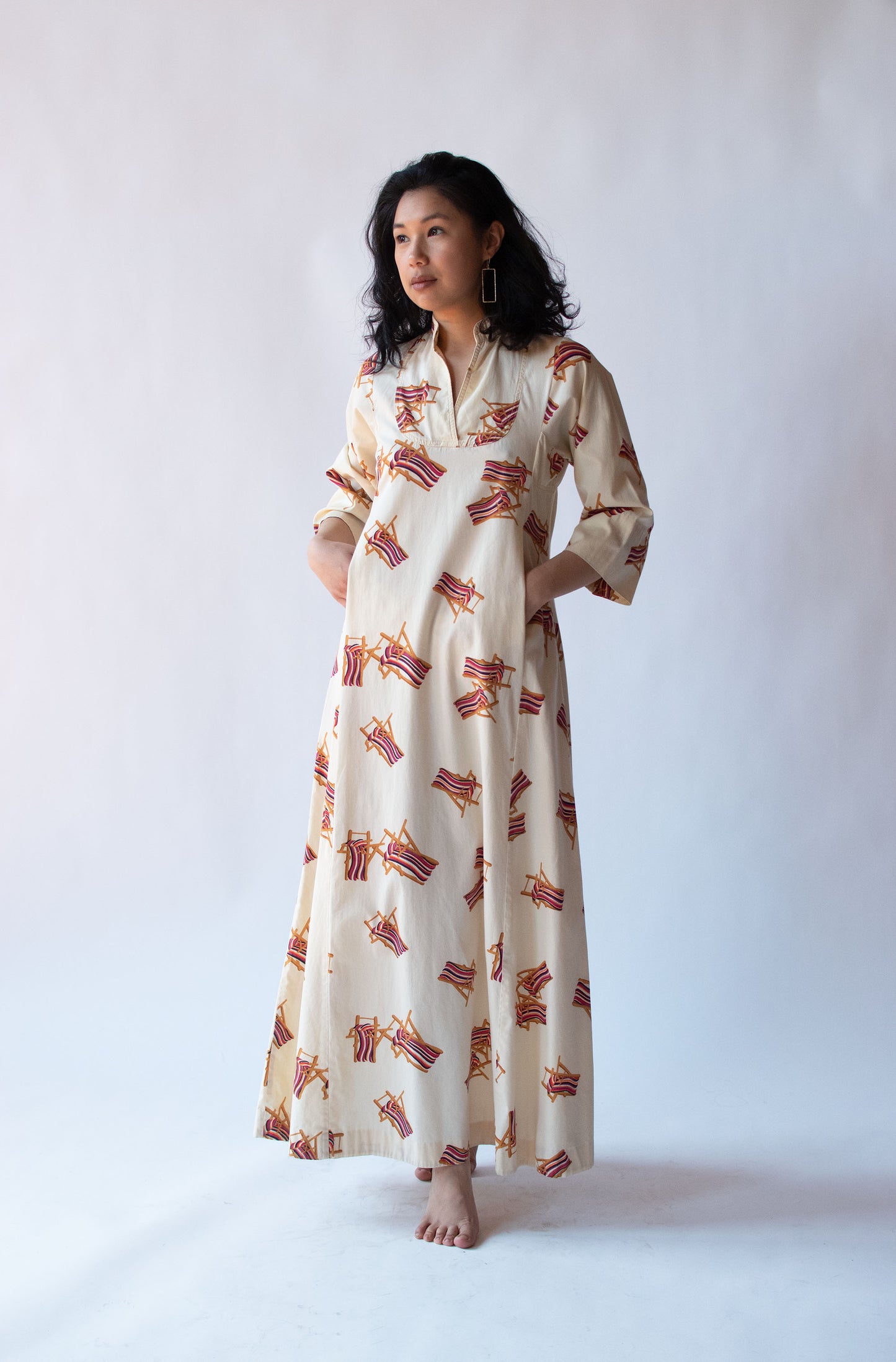 1970s Beach Chair Print Caftan | Liz Carlson