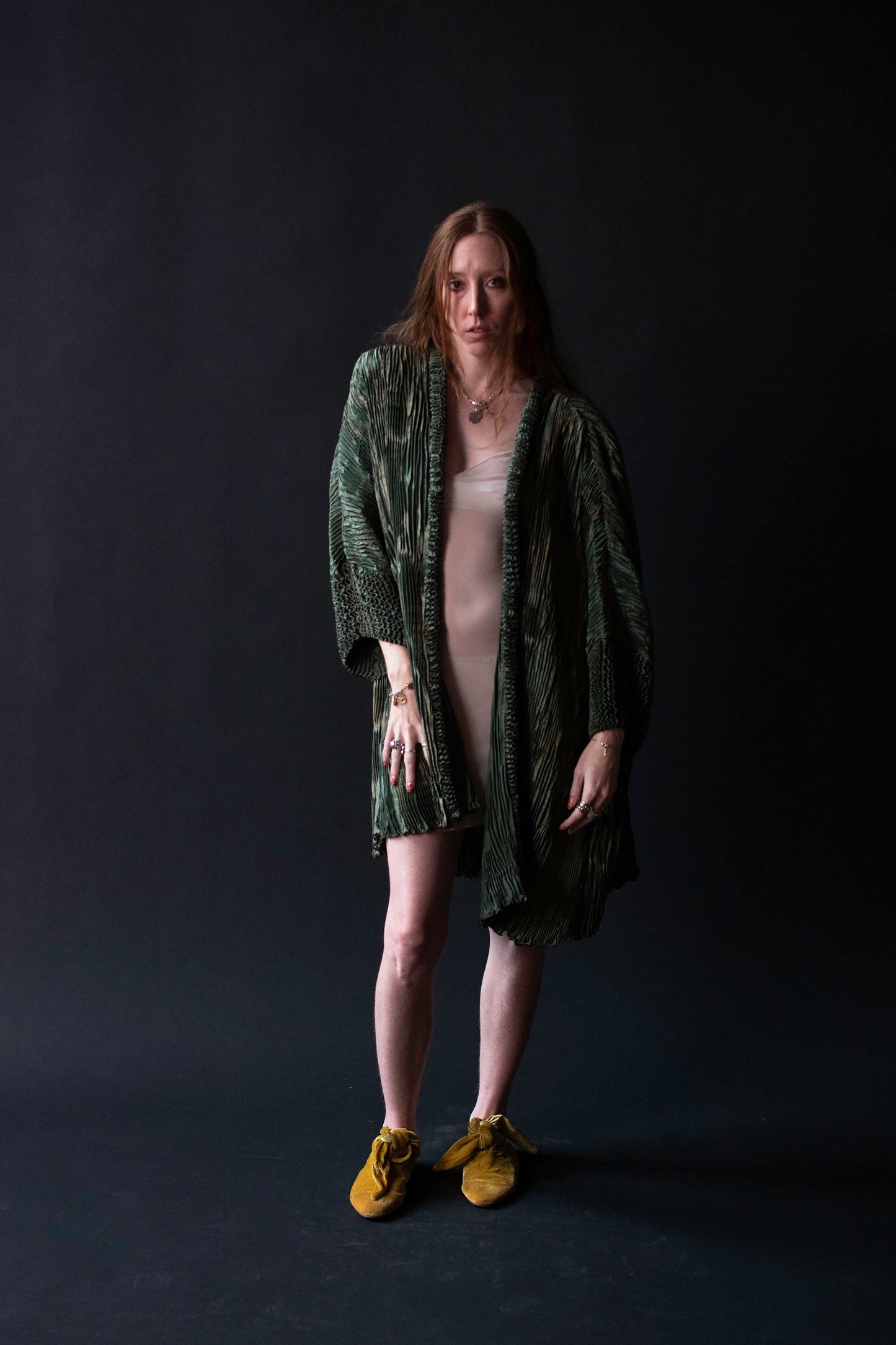 Pleated Green Jacket | Justine Limpus Parish
