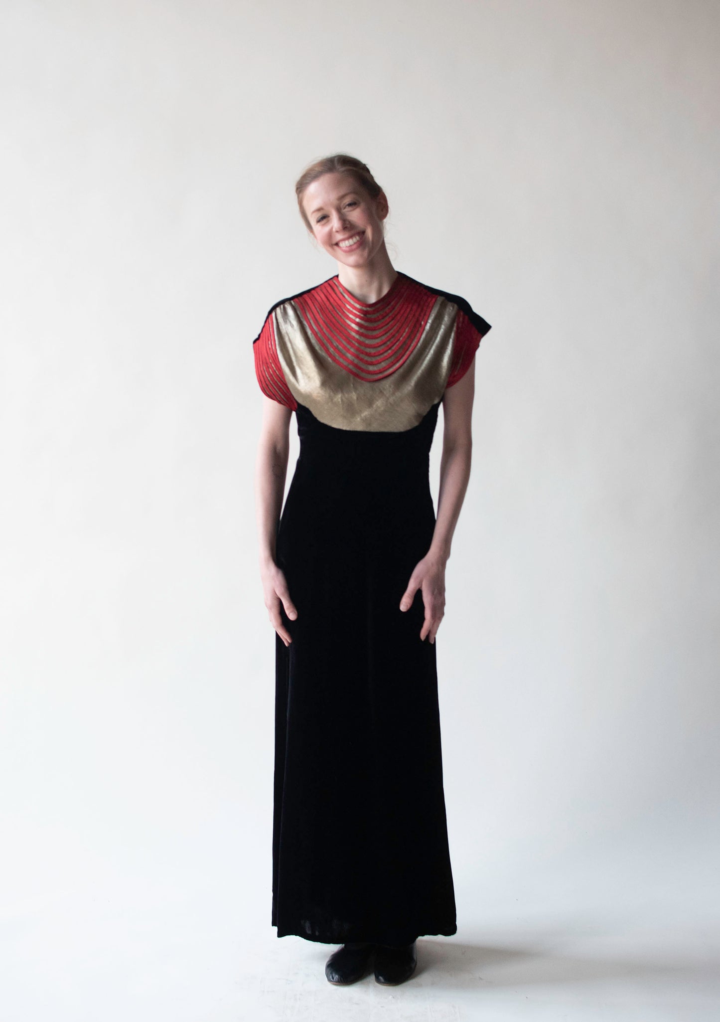 1930s Silk Velvet Dress