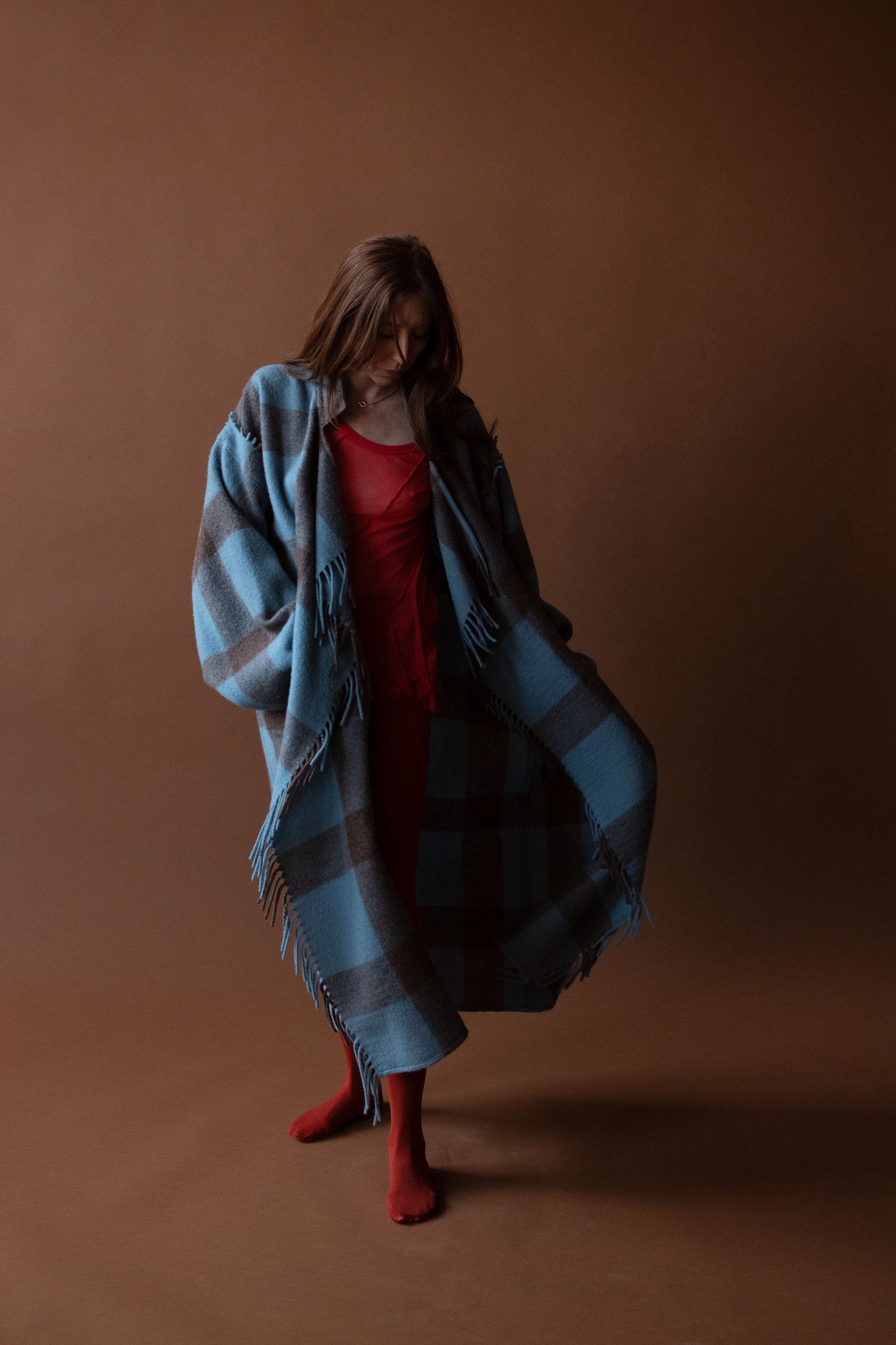 Blue Plaid Blanket Coat | Castelbejac