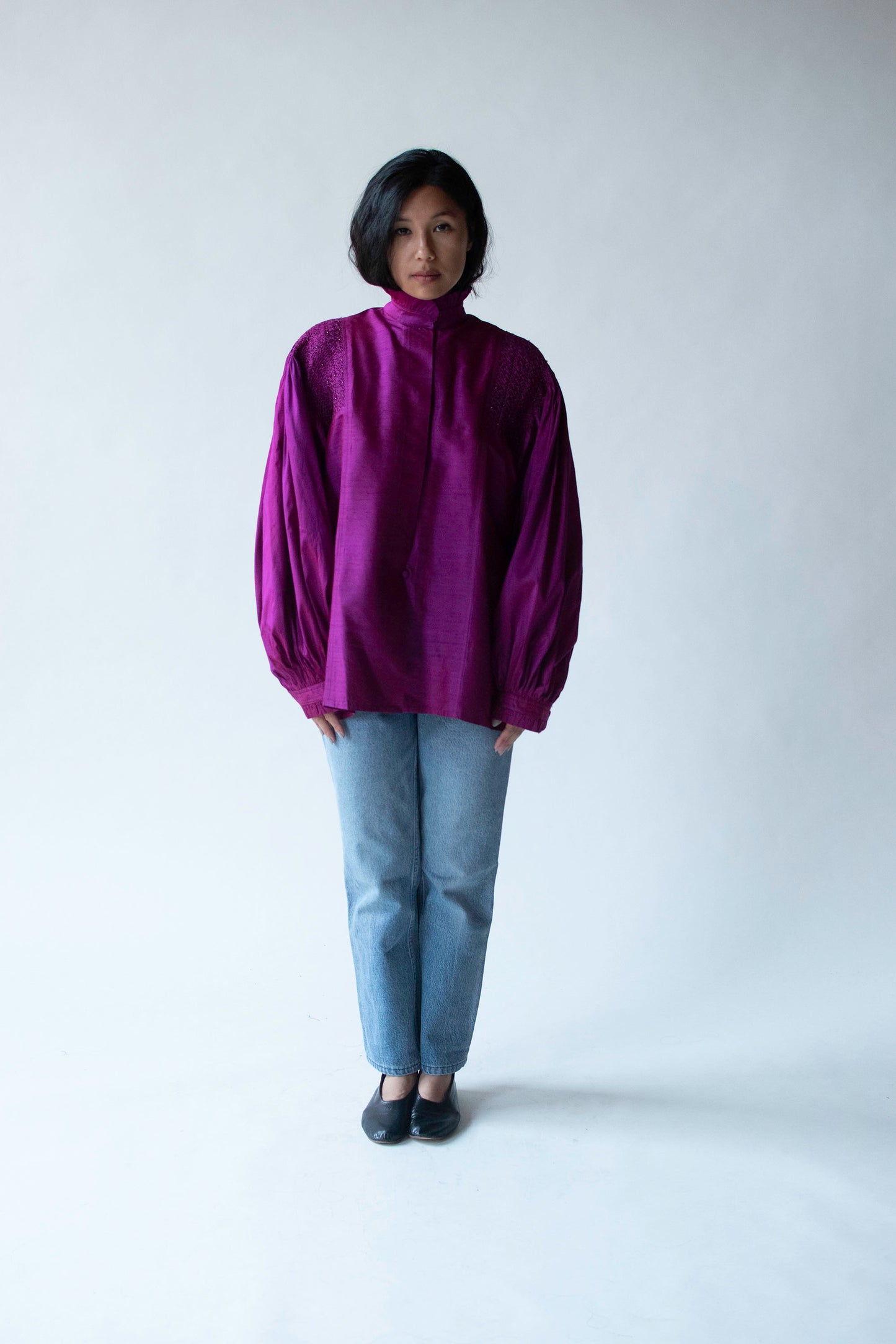 Smocked Silk Blouse | Julian Akers-Douglas